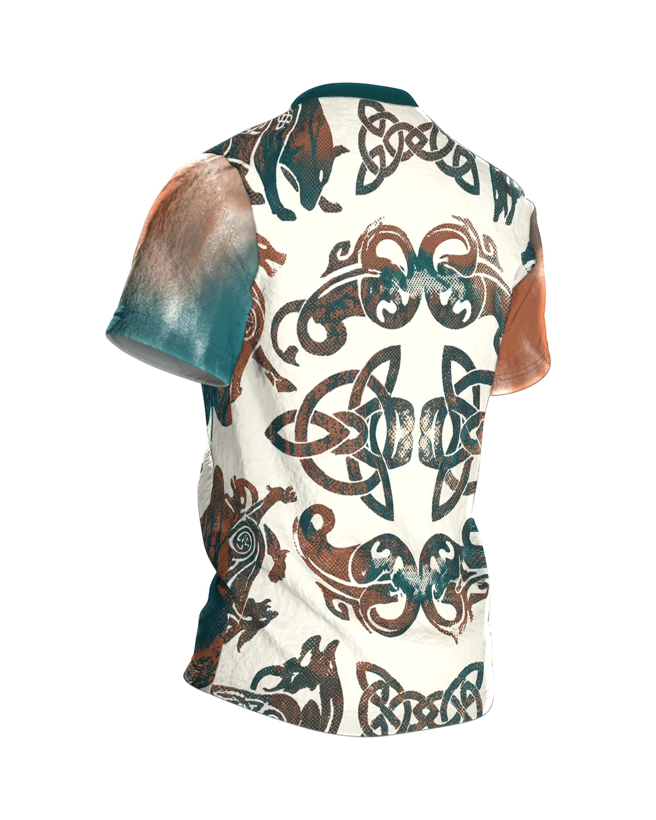 Keltische Mythen T-Shirt: Druiden & Stonehenge, Rückseite schräg rechts