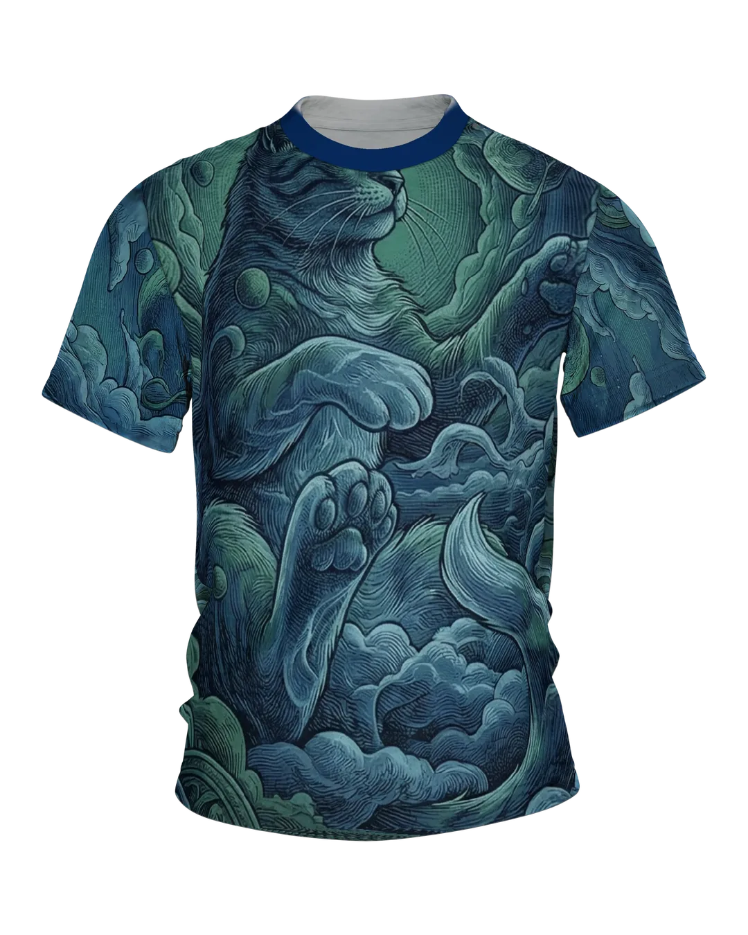 Meditierende Katze T-Shirt: Kosmische Ruinen