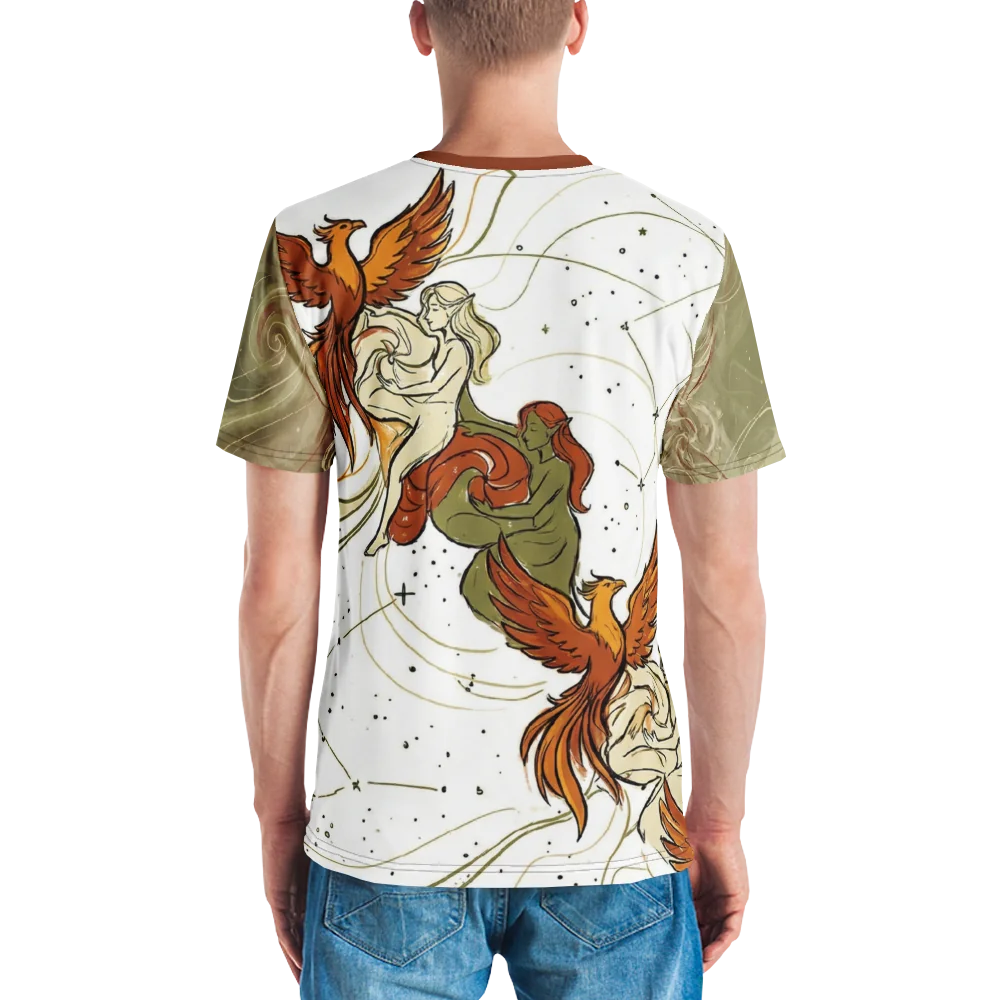 Phönix Elfen T-Shirt — Sepia Fantasy Sternbild — Ansicht 7