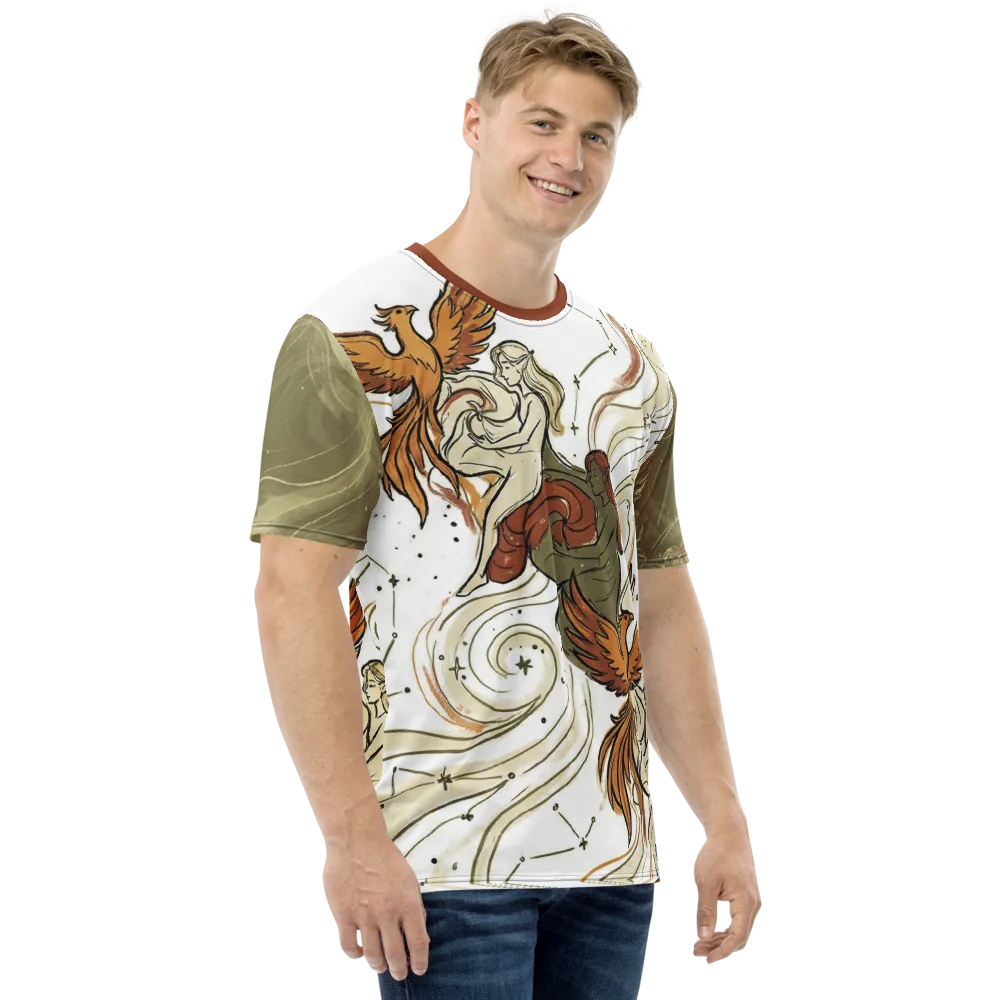 Phönix Elfen T-Shirt — Sepia Fantasy Sternbild