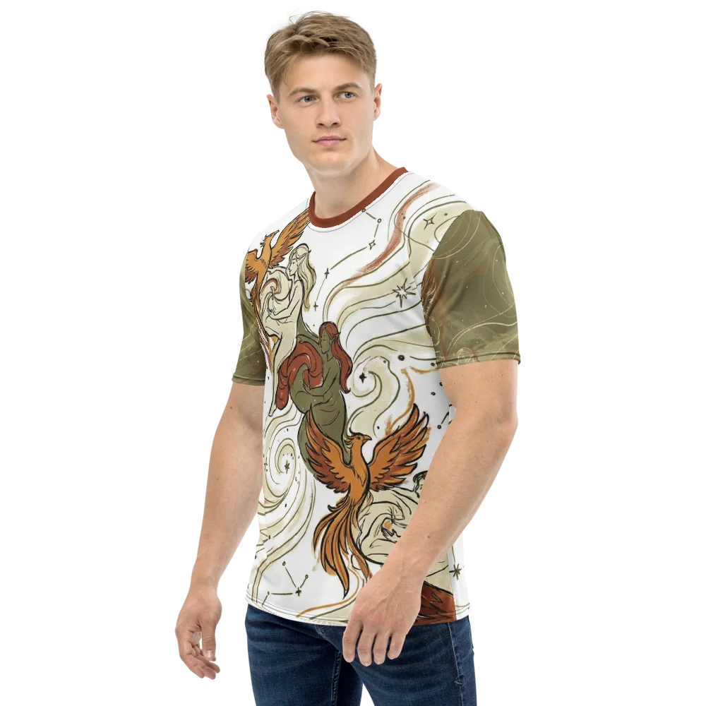 Phönix Elfen T-Shirt — Sepia Fantasy Sternbild