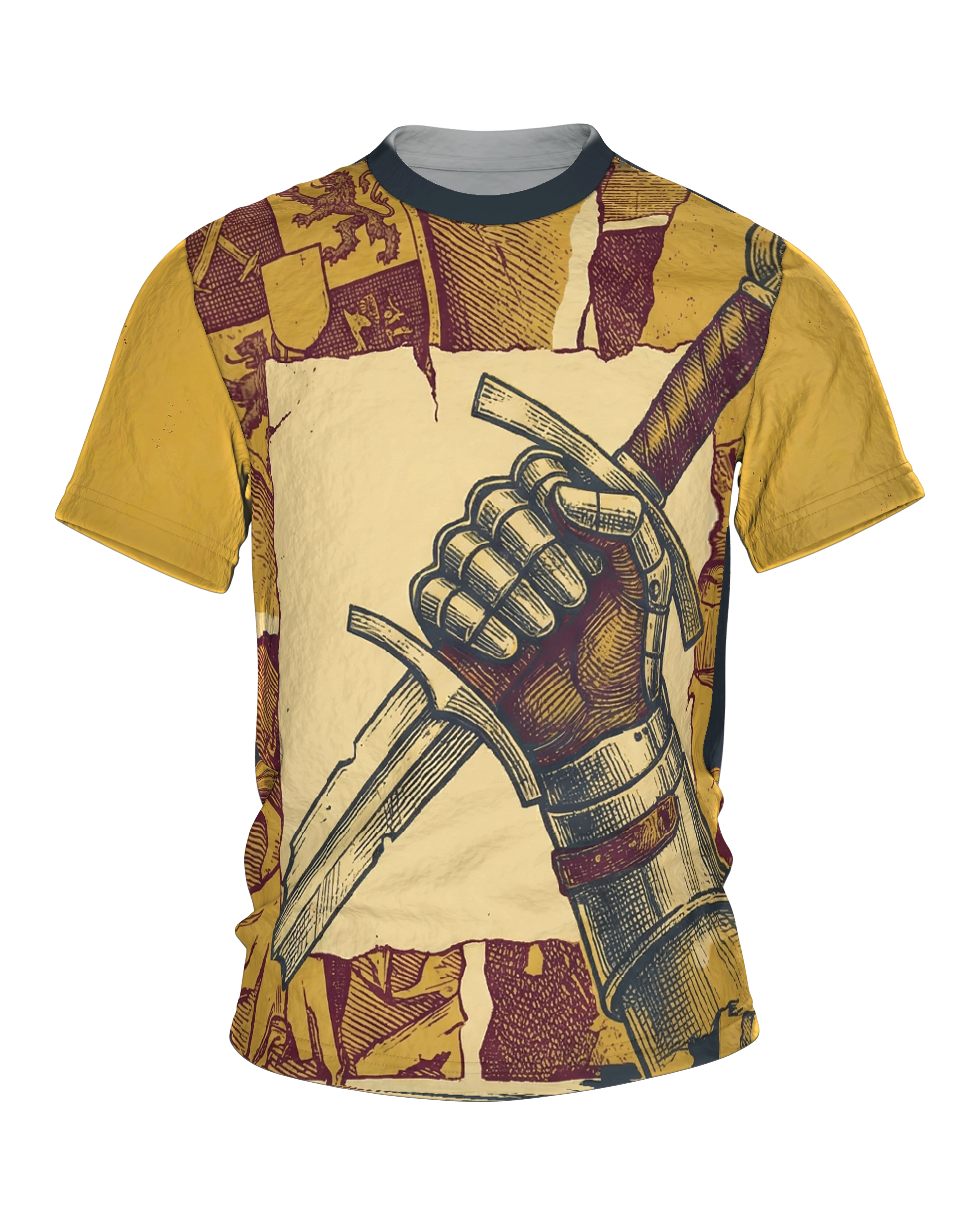 Zerbrochenes Schwert T-Shirt: Gepanzerte Faust im Chronik-Stil