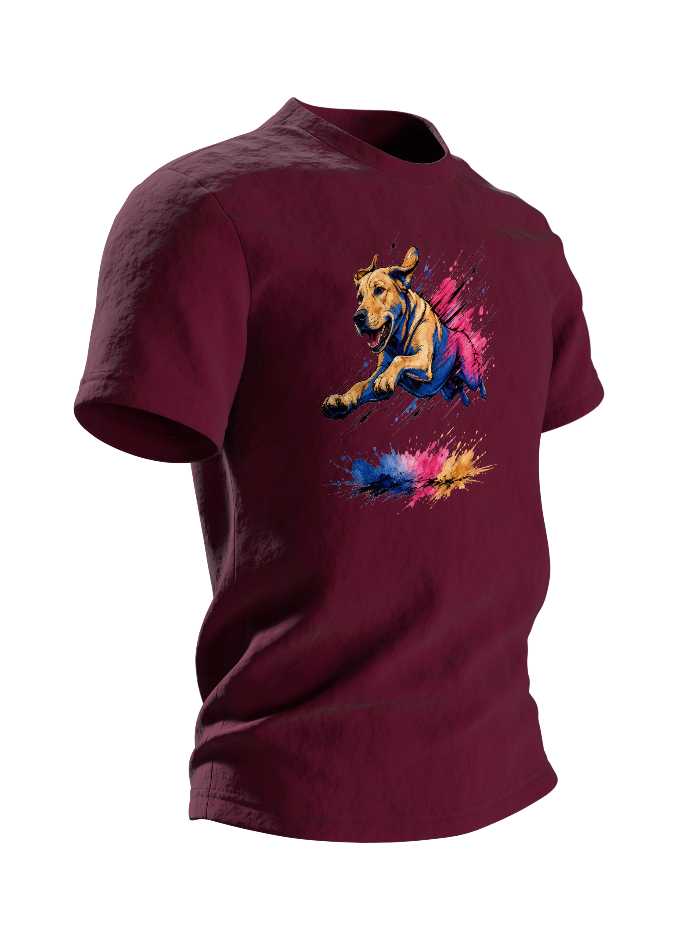 Labrador T-Shirt – springender Labrador im Pop-Art-Look