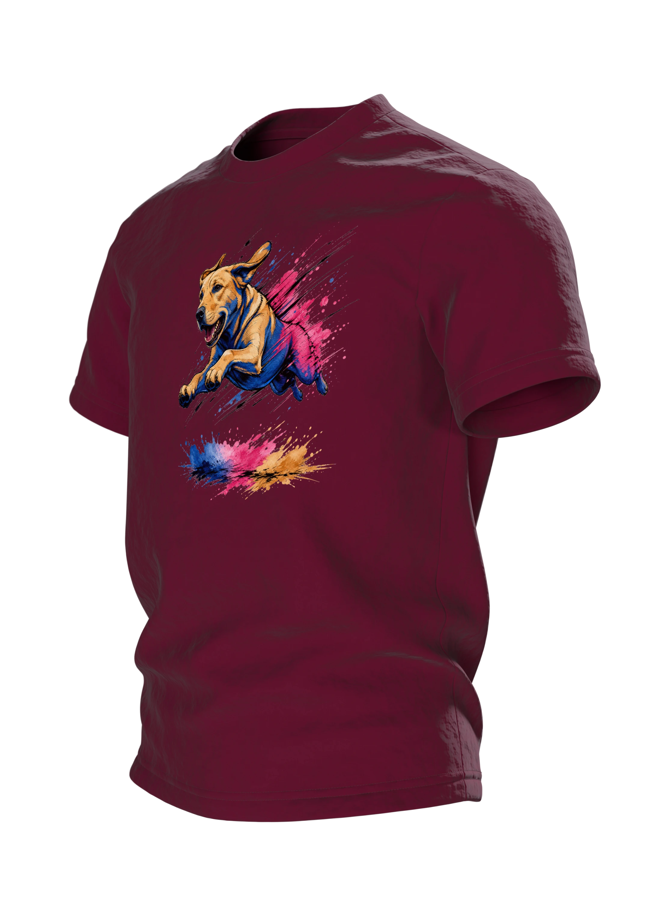 Labrador T-Shirt – springender Labrador im Pop-Art-Look
