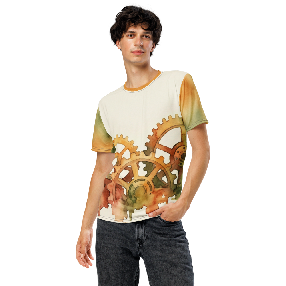 Steampunk Zahnräder T-Shirt – Aquarell Vintage Design