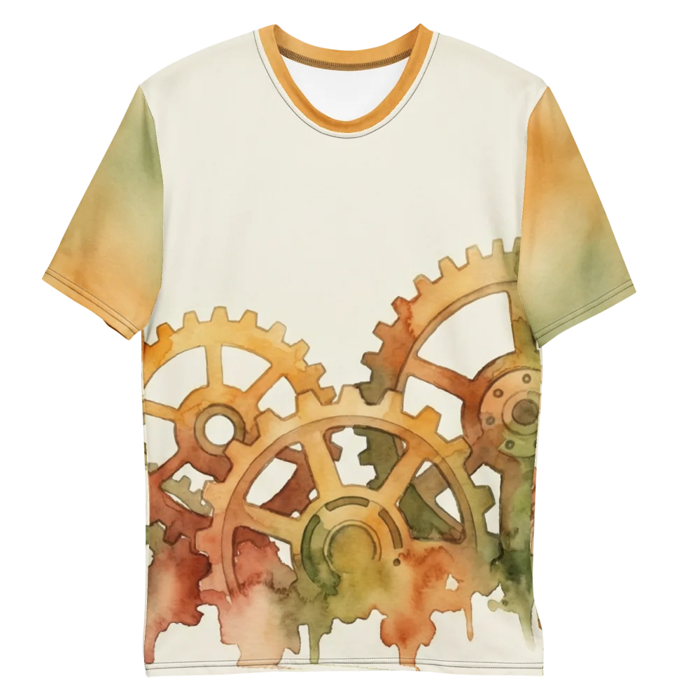 Aquarell Steampunk Zahnräder T-Shirt