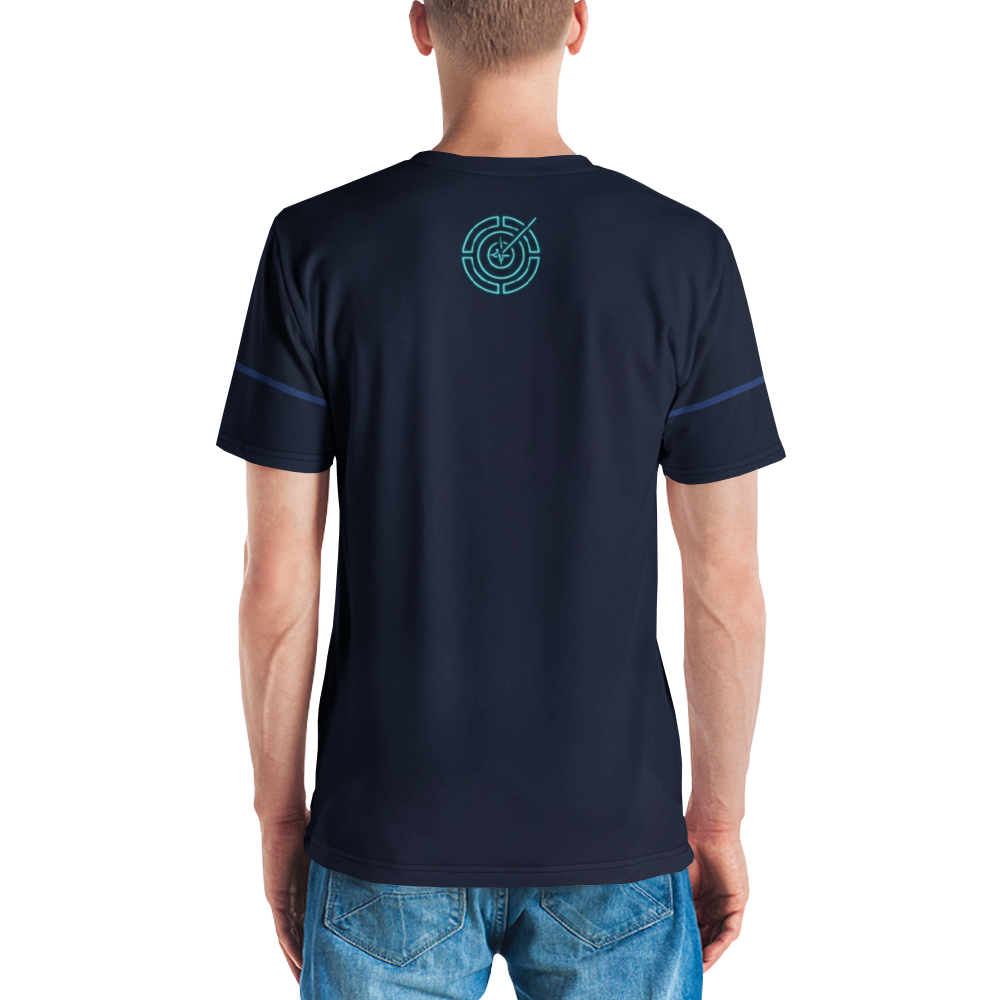 Neon Intervall-Timer Pulslinie — Cyan Orange Fitness T-Shirt