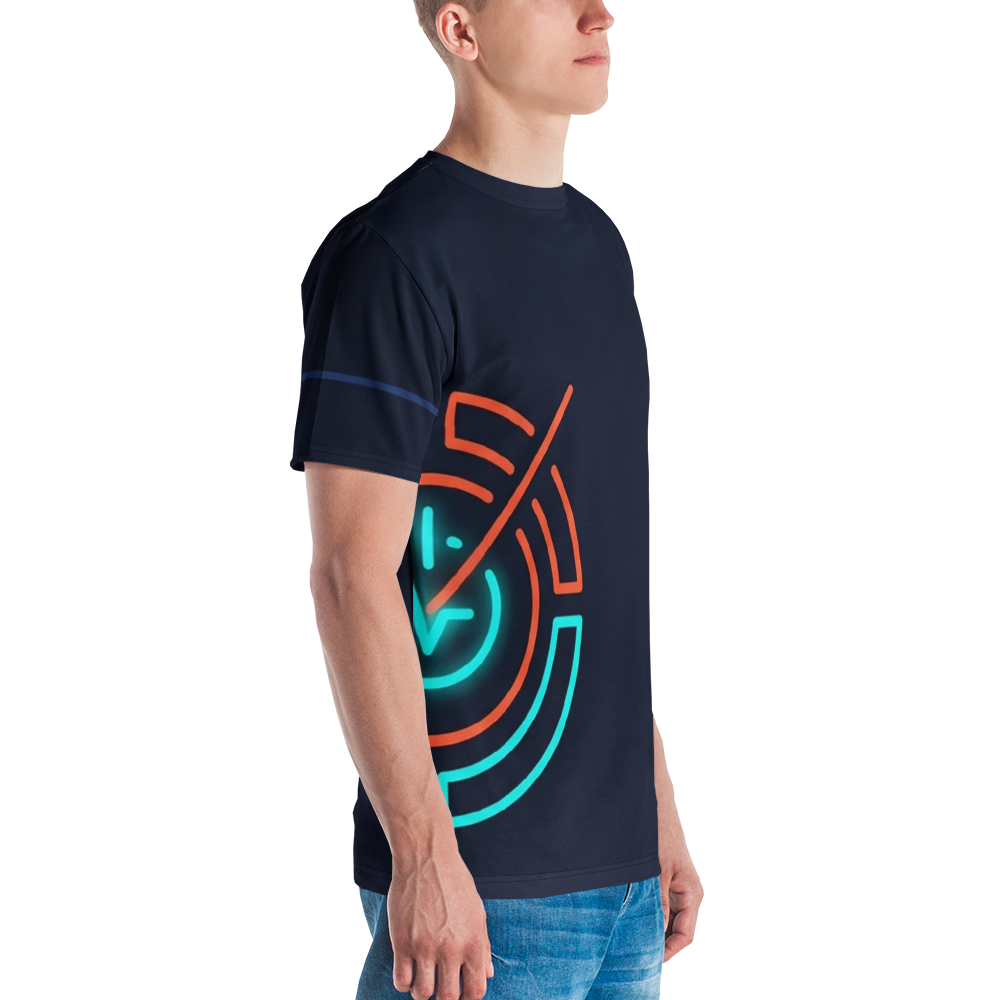 Neon Intervall-Timer Pulslinie — Cyan Orange Fitness T-Shirt