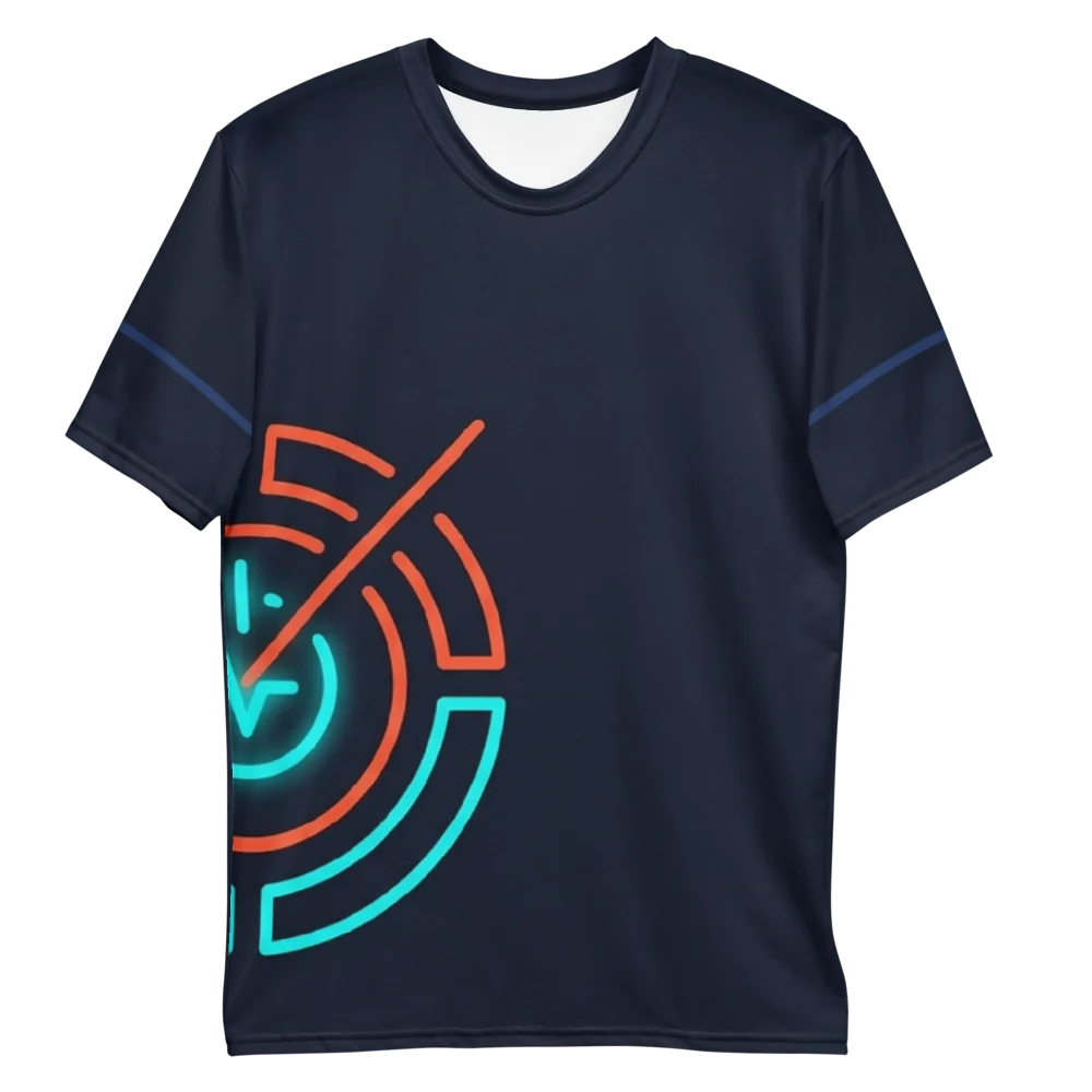 Neon Intervall-Timer T-Shirt — Cyan Orange Fitness
