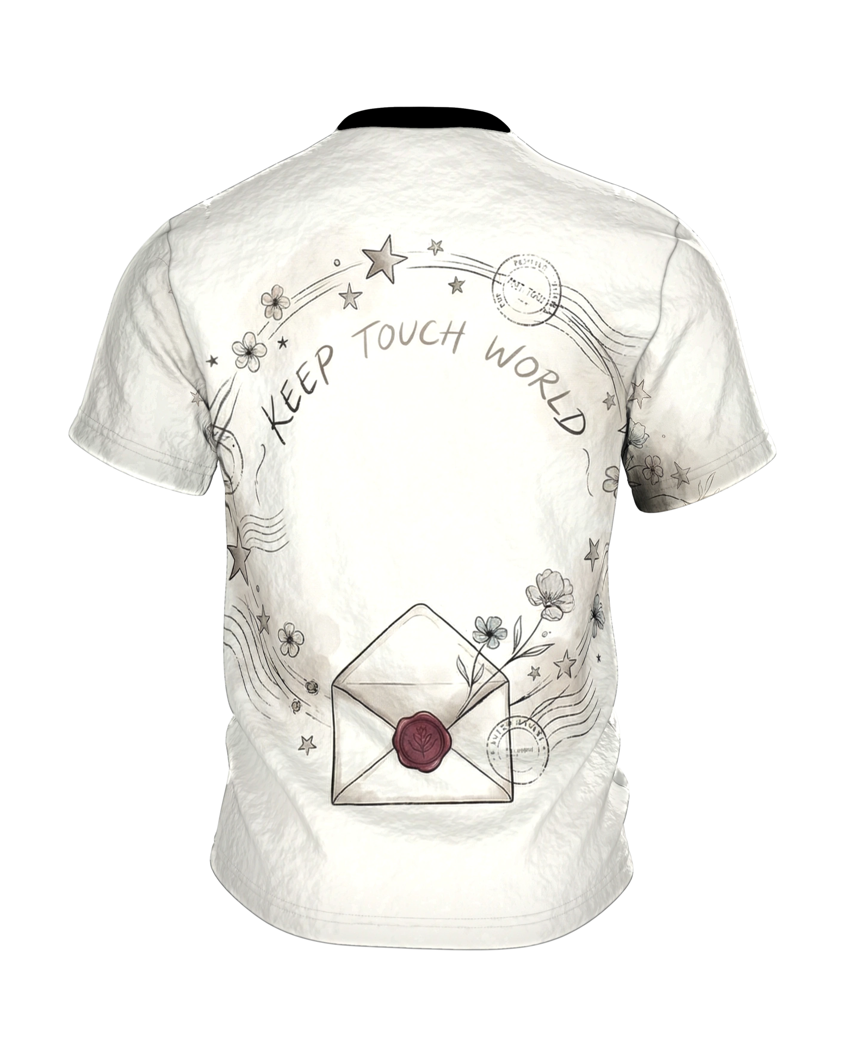 Blumenbrief Umschlag T-Shirt, Rückseite