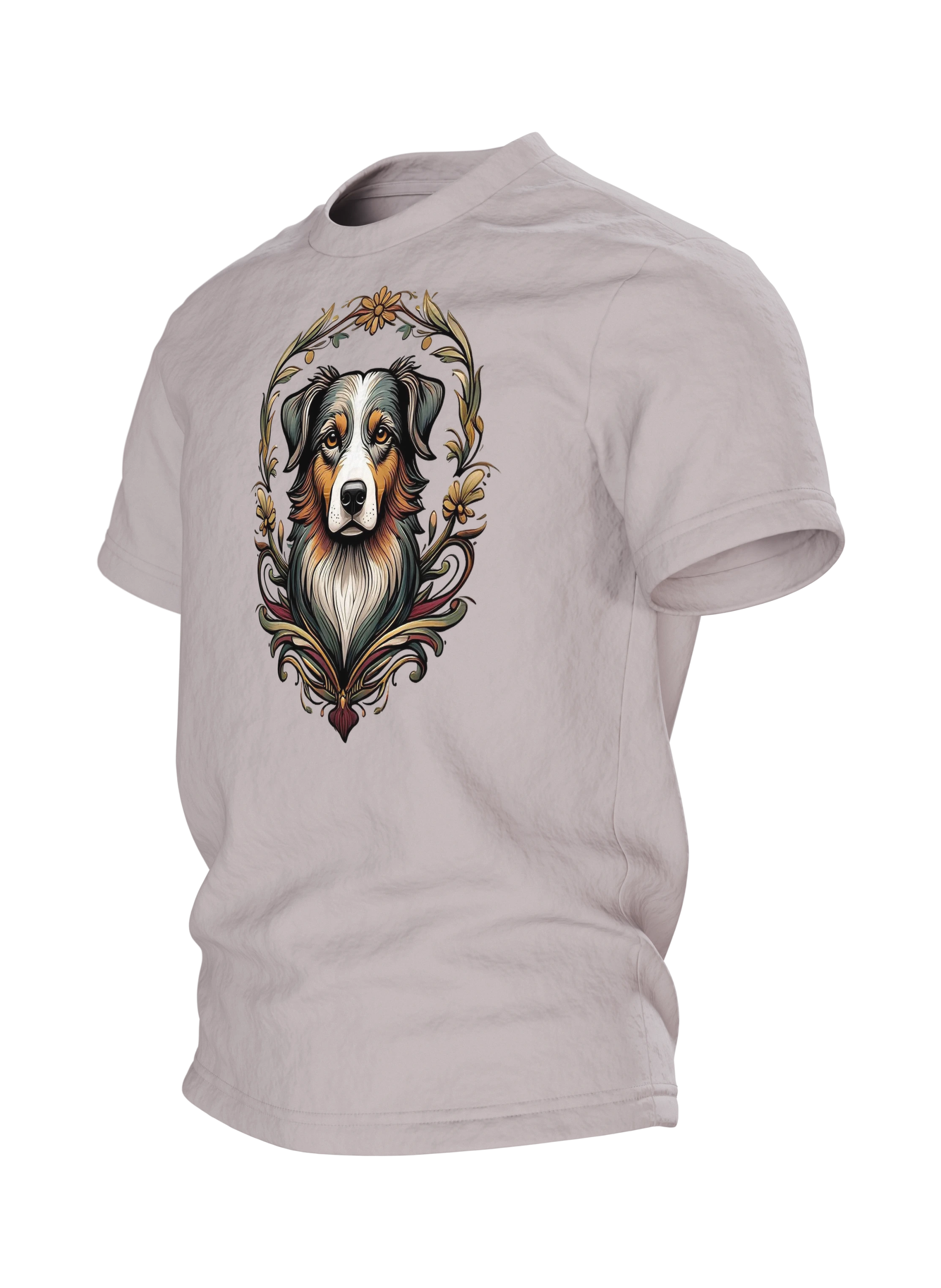 Australian Shepherd Art-Nouveau Hund Baumwoll T-Shirt