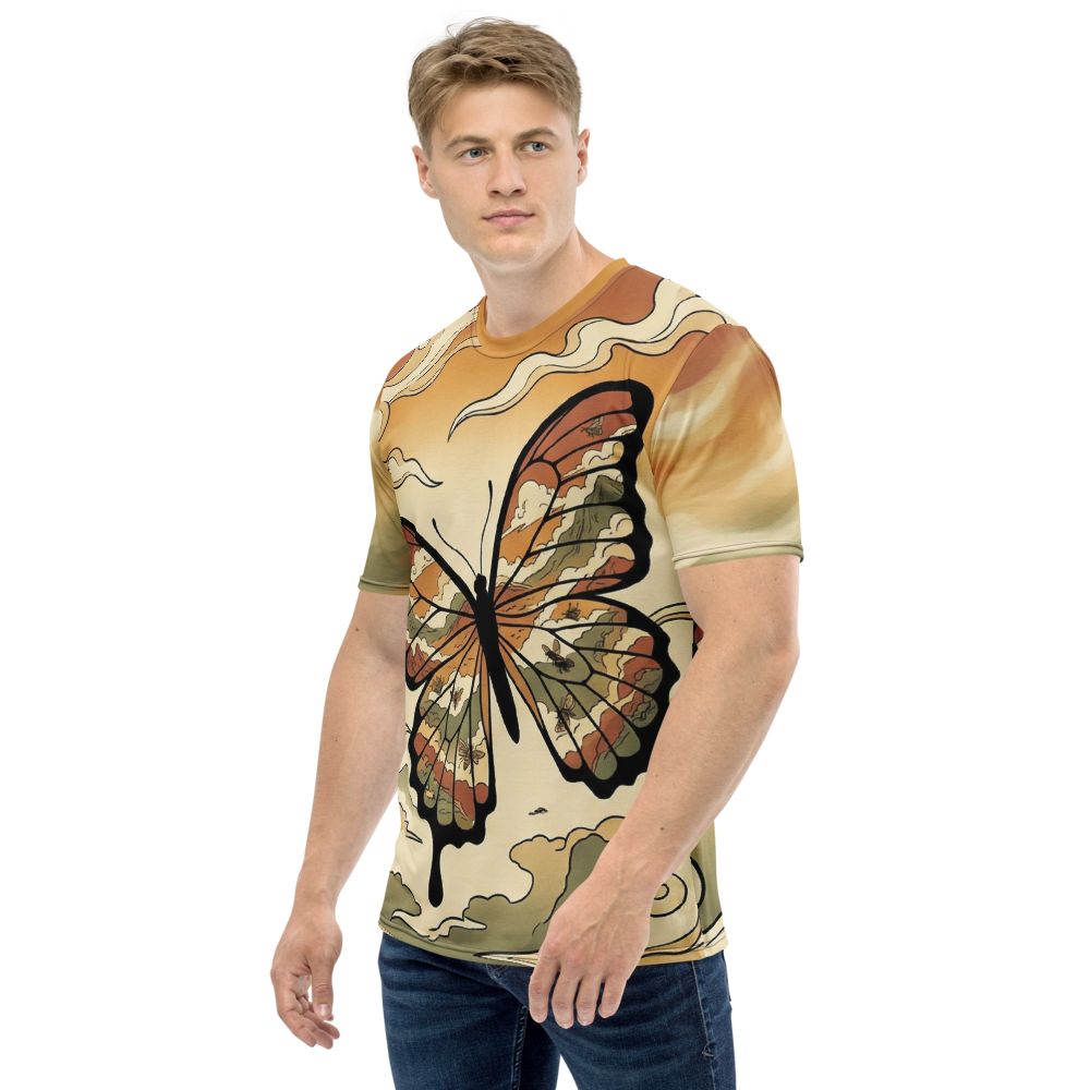 Schmetterling Landschaft T-Shirt – Ukiyo-e Stil