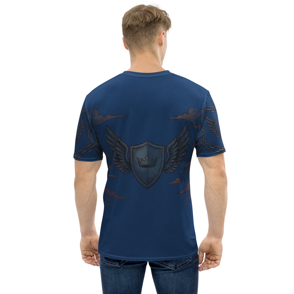 Kreuzritter Krone Flammen — Dark Fantasy Burg T-Shirt