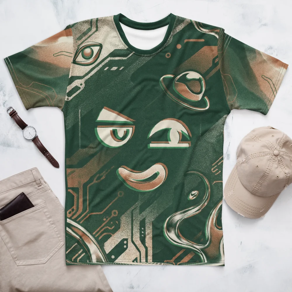 Smug Cyber Face T-Shirt — Schaltkreis Cyberpunk — Ansicht 3