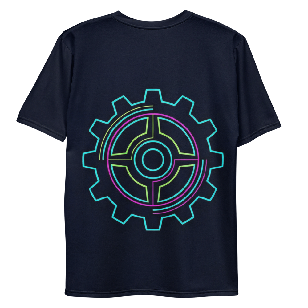 Neon Zahnrad T-Shirt – Cyberpunk Mechanik