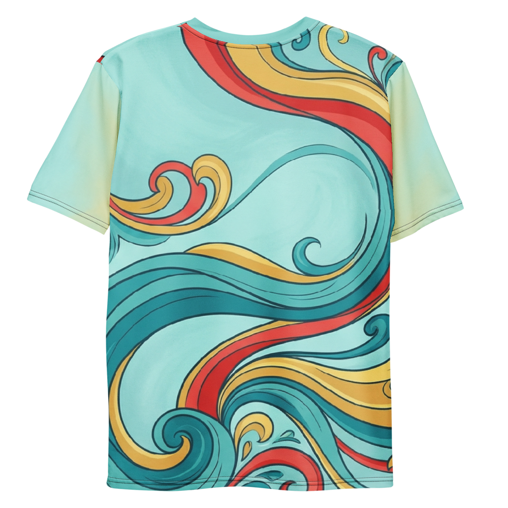 Abstraktes Pop-Art Wellen T-Shirt – Buntes Design