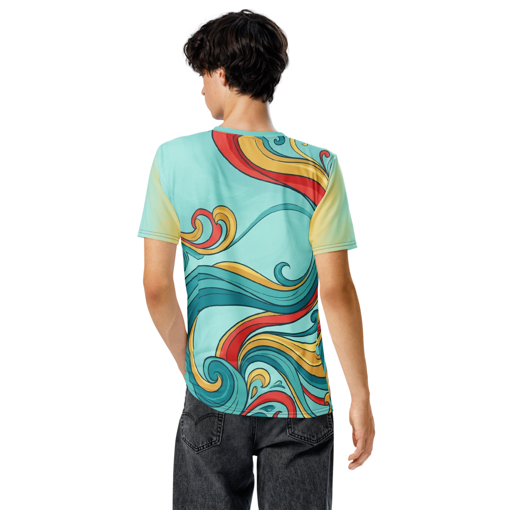 Abstraktes Pop-Art Wellen T-Shirt – Buntes Design