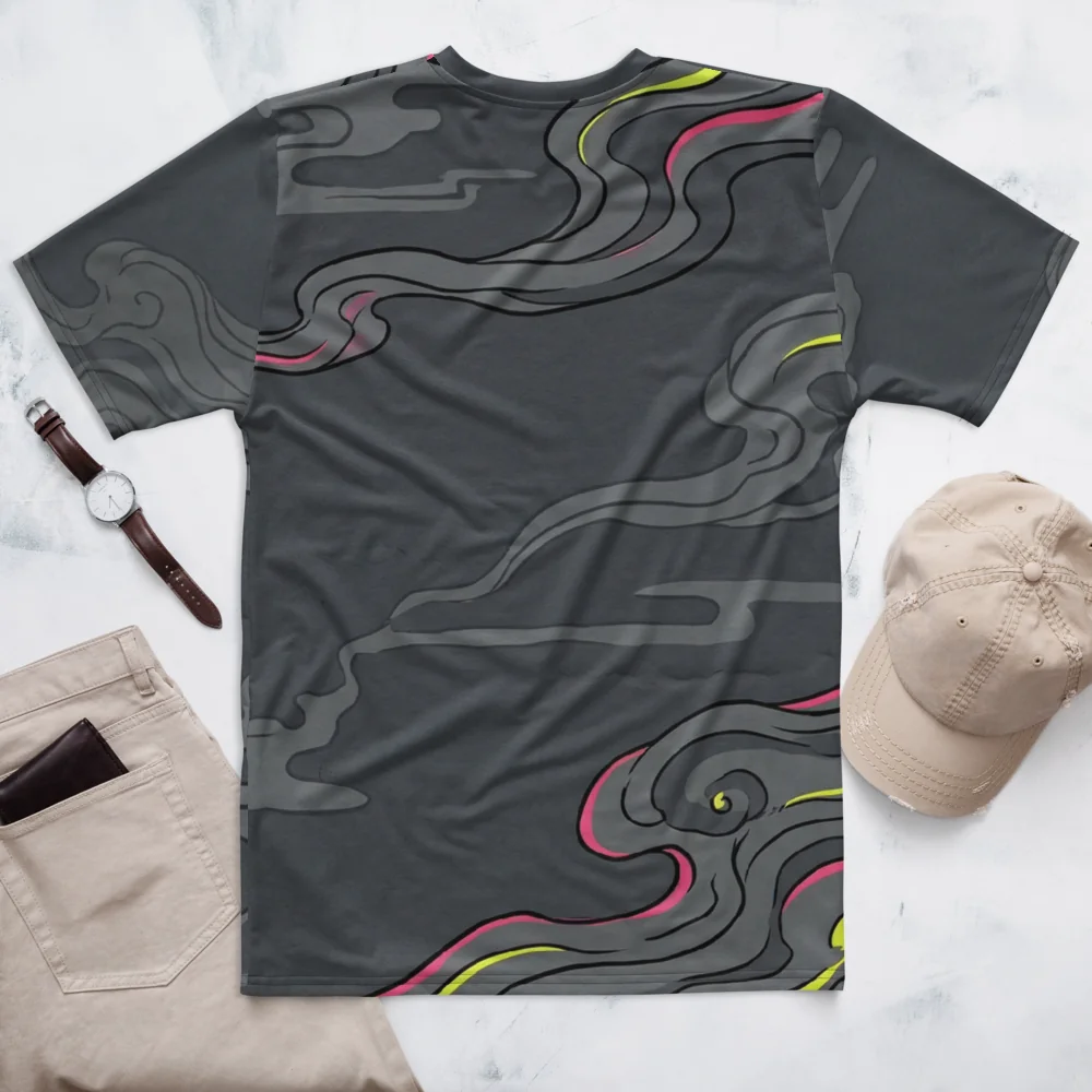 8-Bit Pilz T-Shirt — Pink Gelb Pixel Glitch Retro — Rückseite