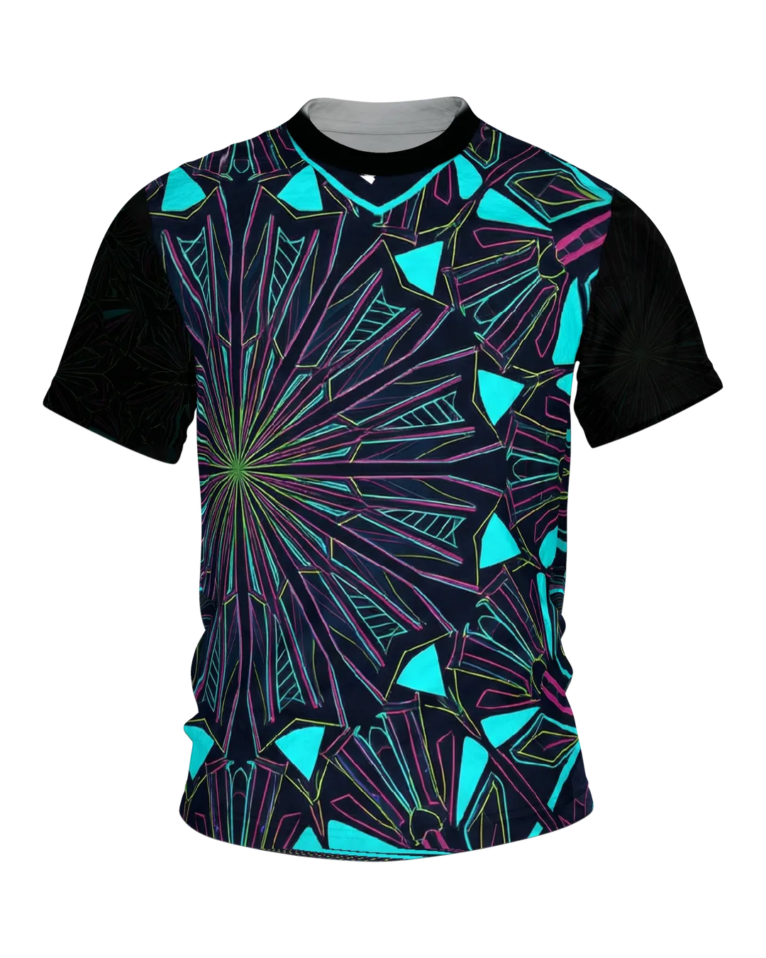 Neon Schmetterling T-Shirt: Geometrisches Design
