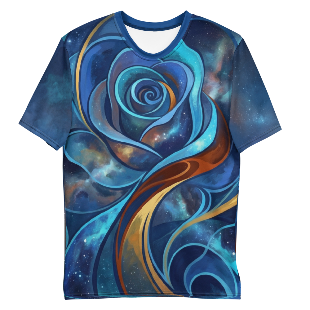 Kosmische Rose T-Shirt – Galaxie & Gold