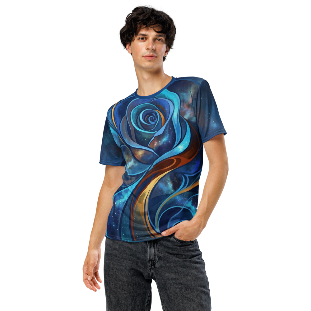 Kosmische Rose T-Shirt – Galaxie & Gold