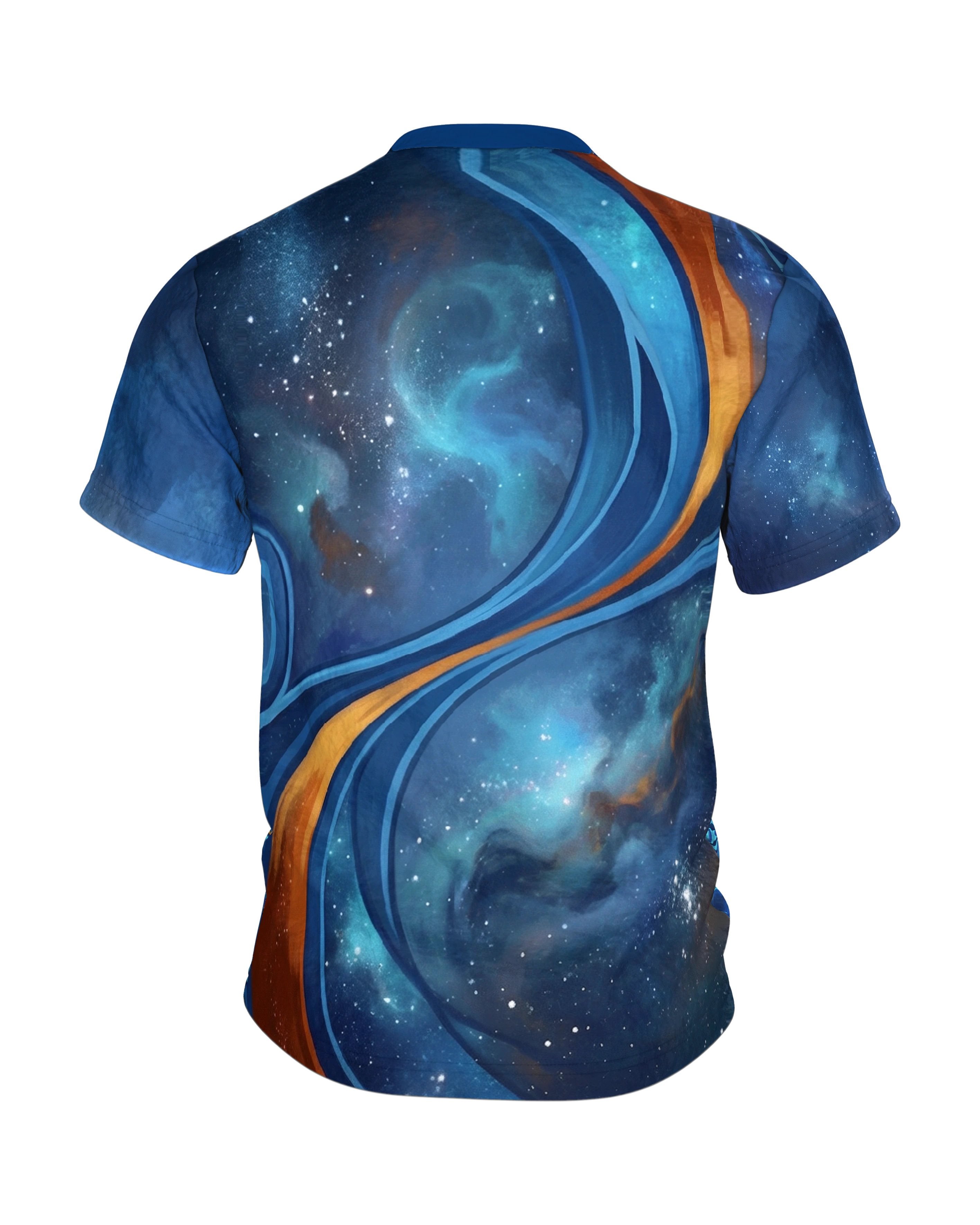 Kosmische Rose T-Shirt: Galaxie & Gold, Rückseite
