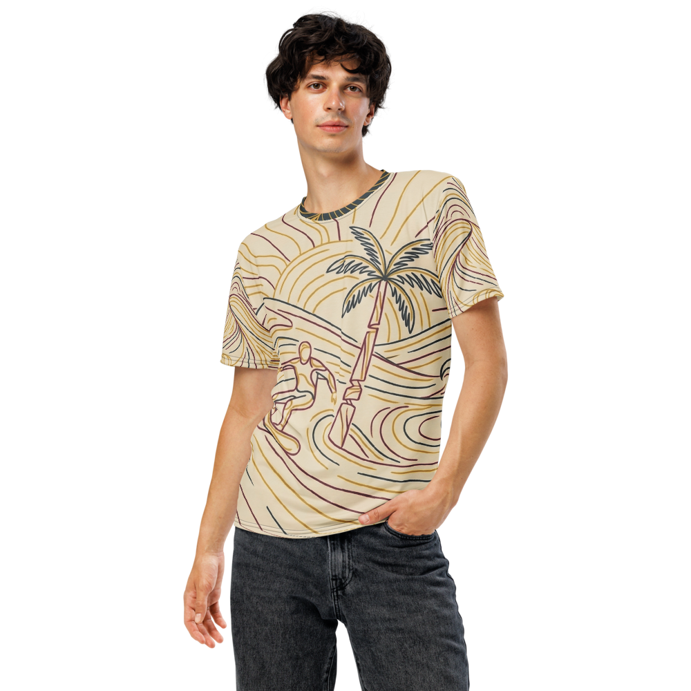 Surfer mit Palme im Linework Look — Ansicht 5
