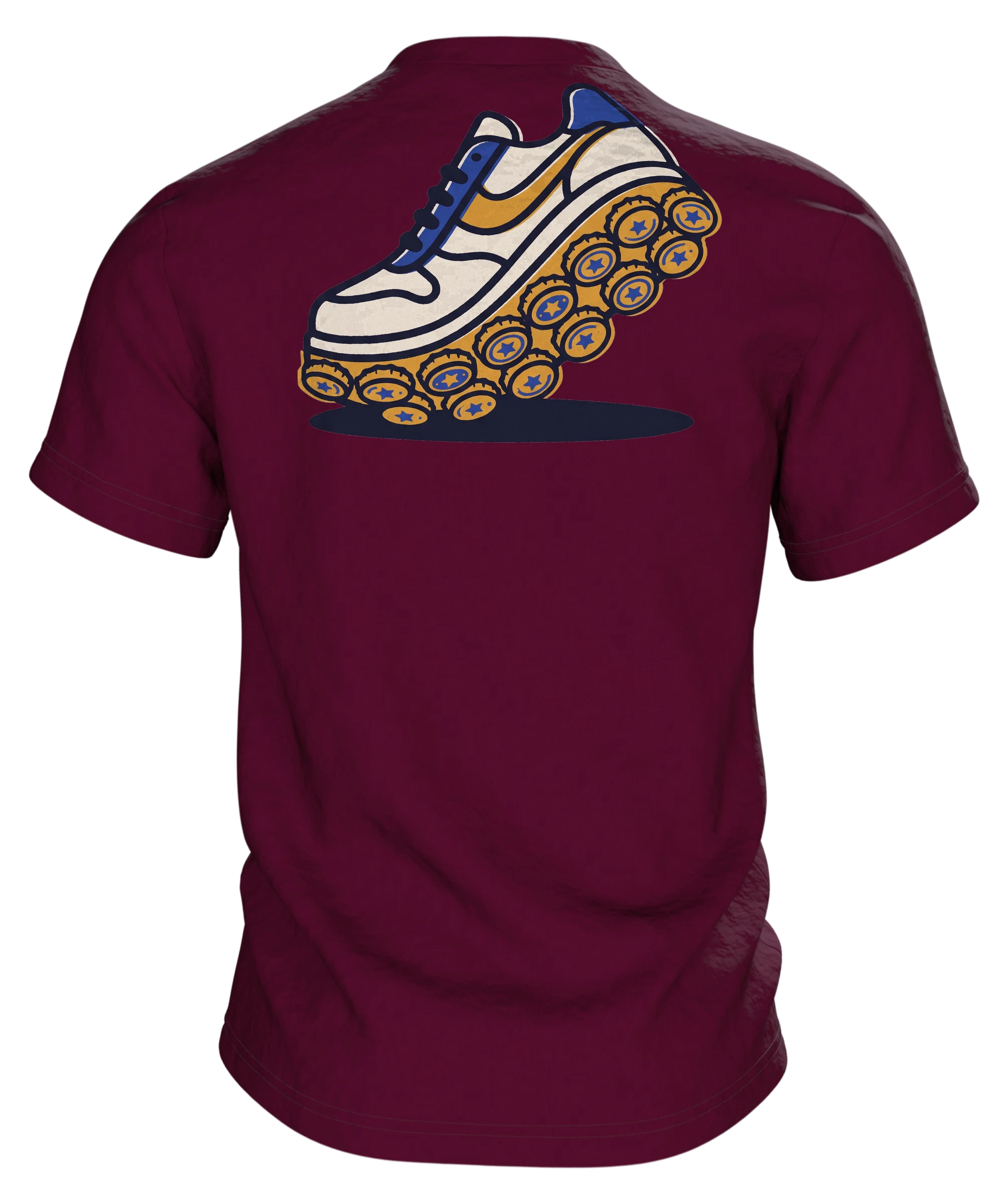 Bierkrug Hantel T-Shirt "Feierabend ist mein Kardio", Vereinswappen mit Kronkorken-Sohle, Rückseite