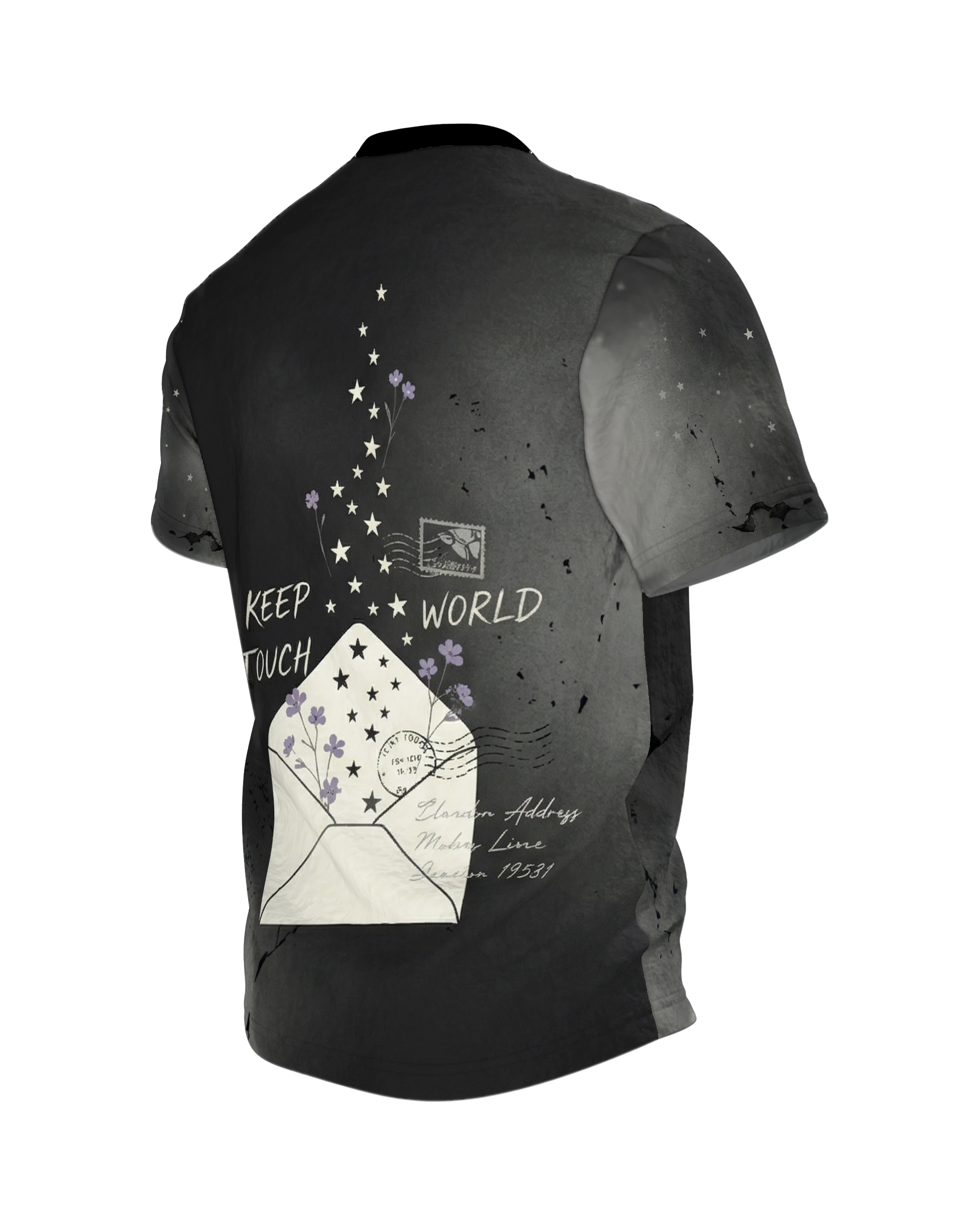 Versiegelter Brief T-Shirt, Rückseite schräg links