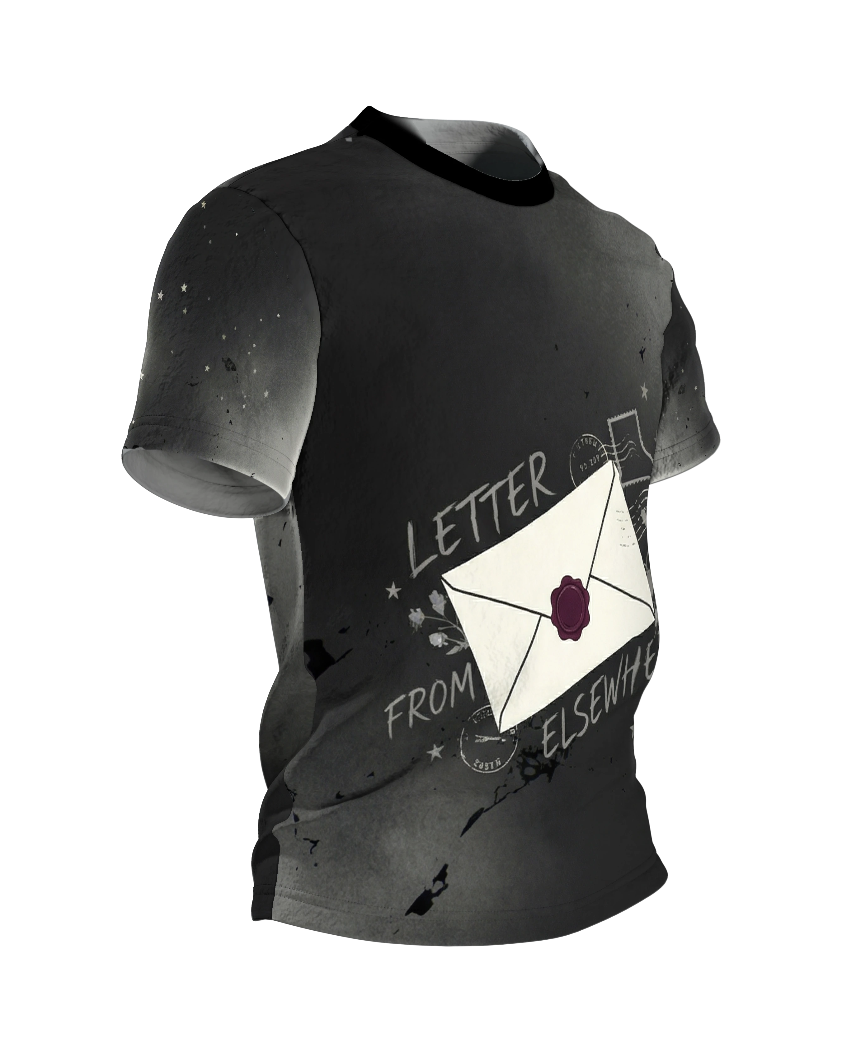 Versiegelter Brief T-Shirt, Seitenansicht links