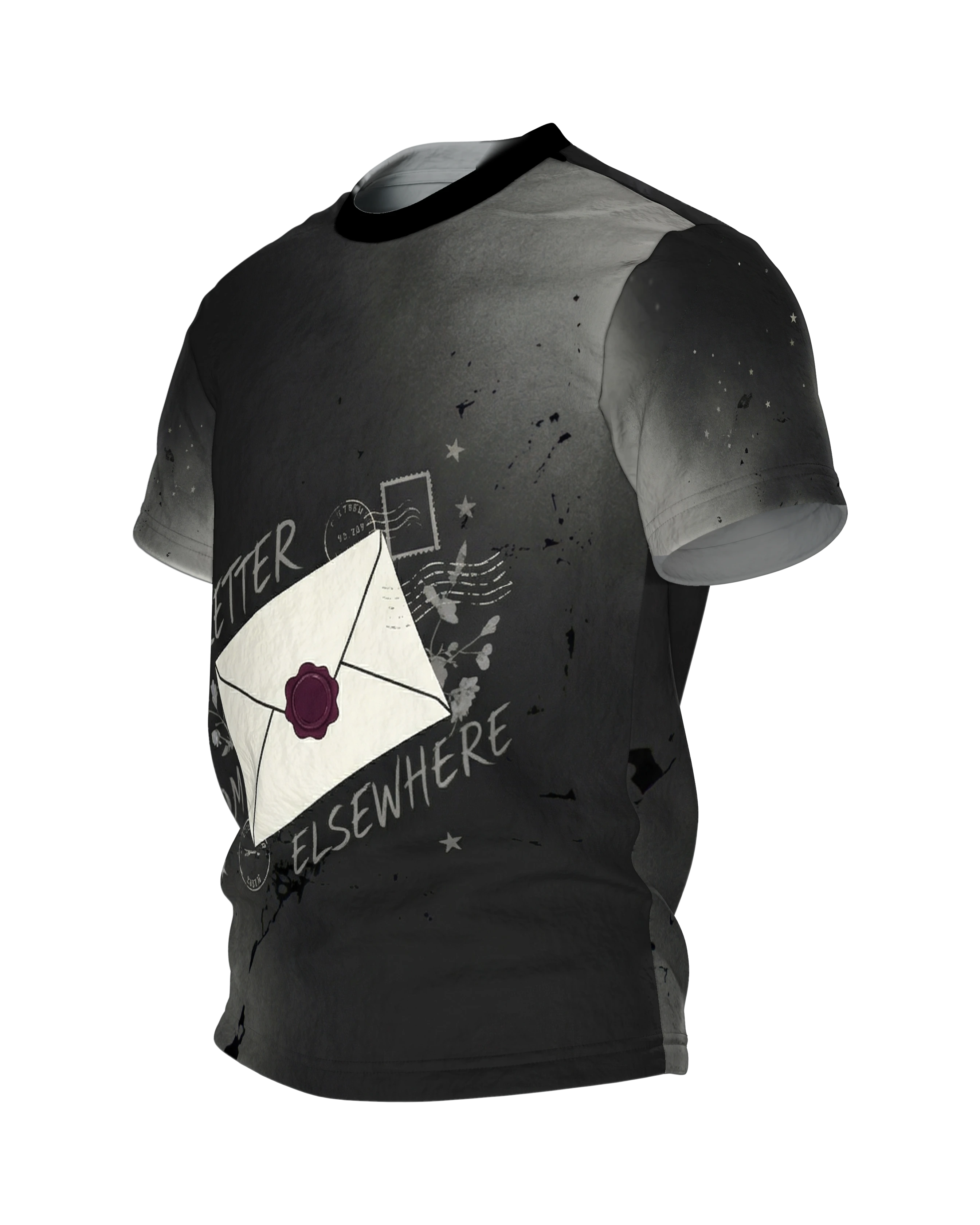Versiegelter Brief T-Shirt, Seitenansicht rechts