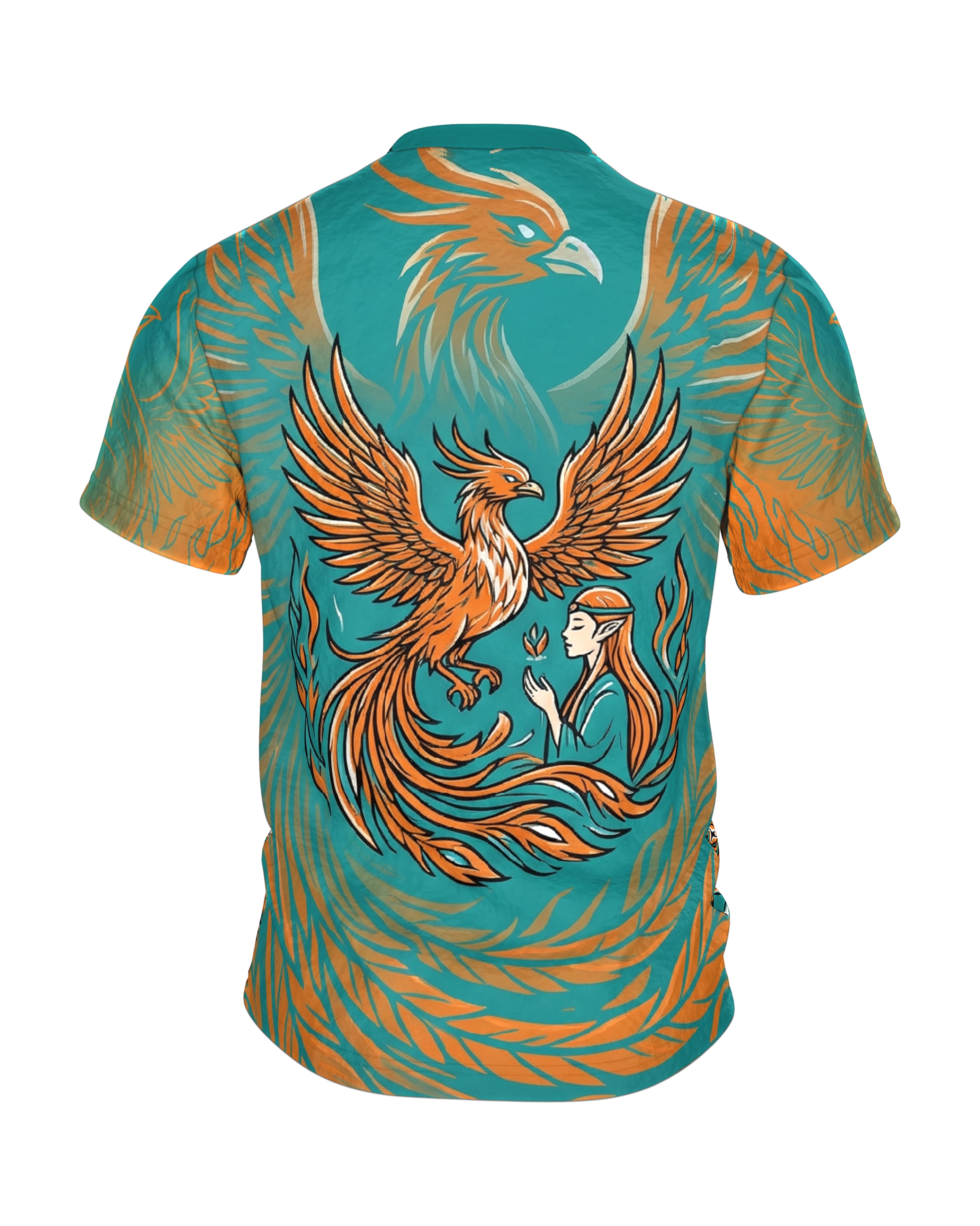 Phönix & Elfe T-Shirt: Mystische Harmonie, Rückseite
