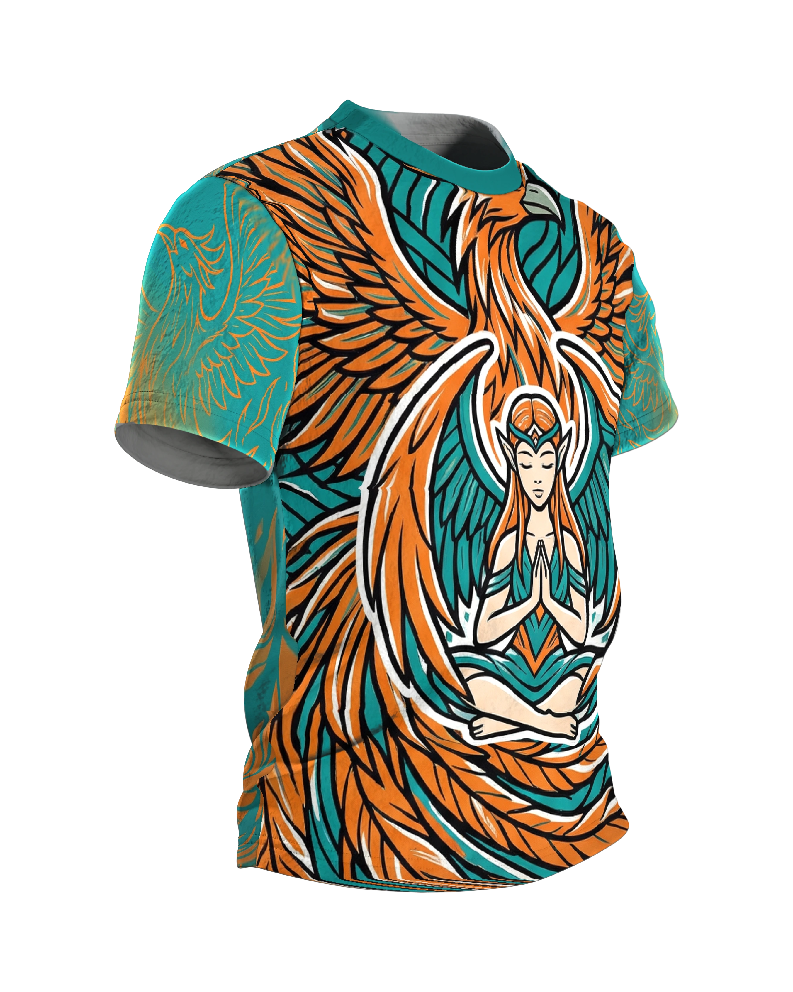 Phönix & Elfe T-Shirt: Mystische Harmonie, Seitenansicht links