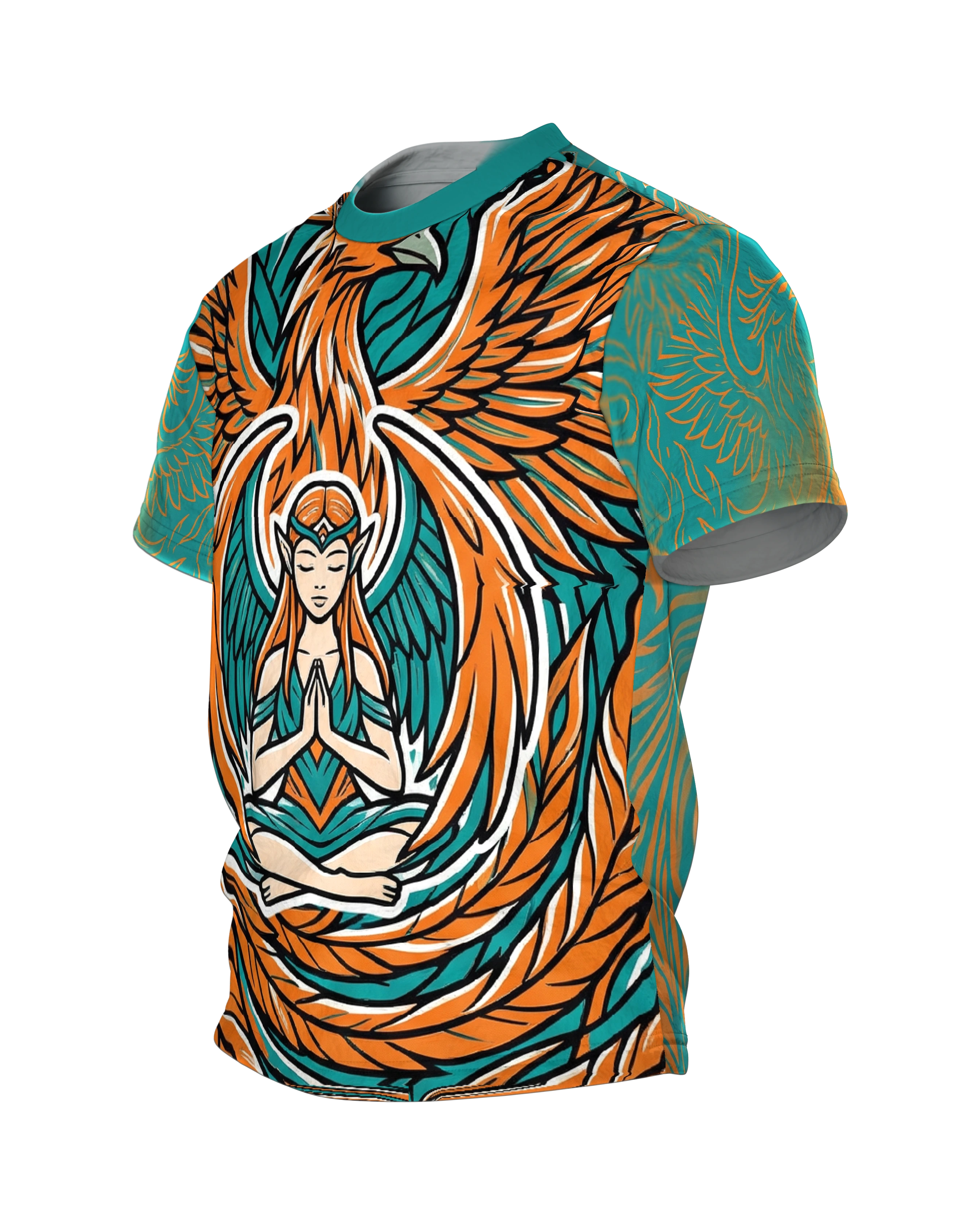 Phönix & Elfe T-Shirt: Mystische Harmonie, Seitenansicht rechts