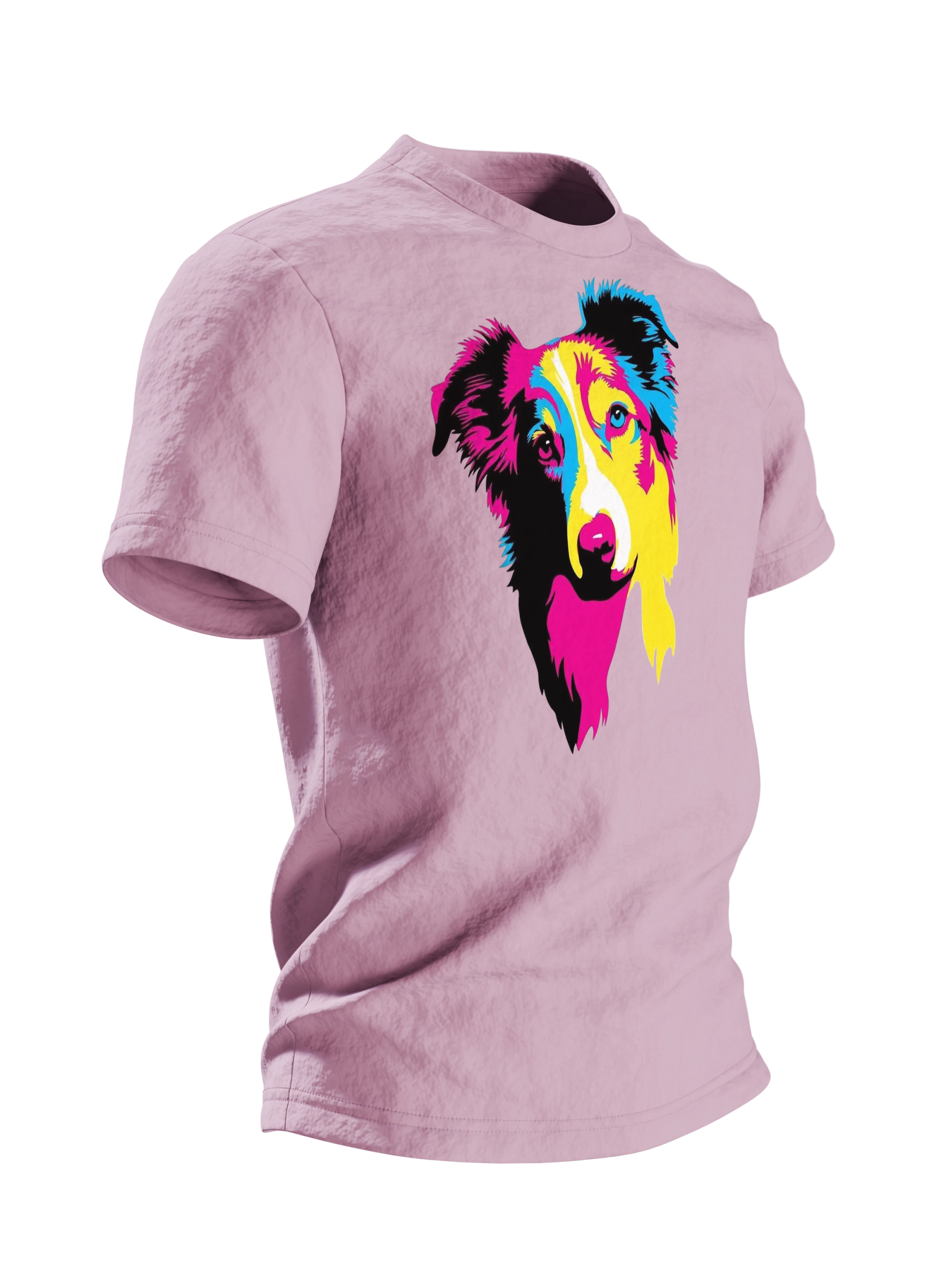 Australian Shepherd Pop-Art Hund Baumwoll T-Shirt — Linker Ärmel