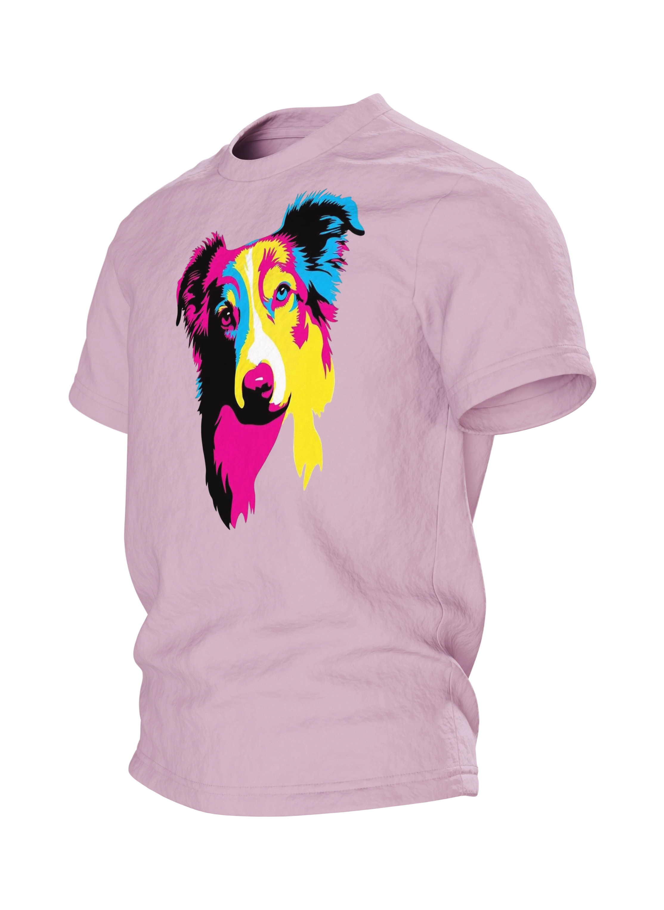 Australian Shepherd Pop-Art Hund Baumwoll T-Shirt — Rechter Ärmel