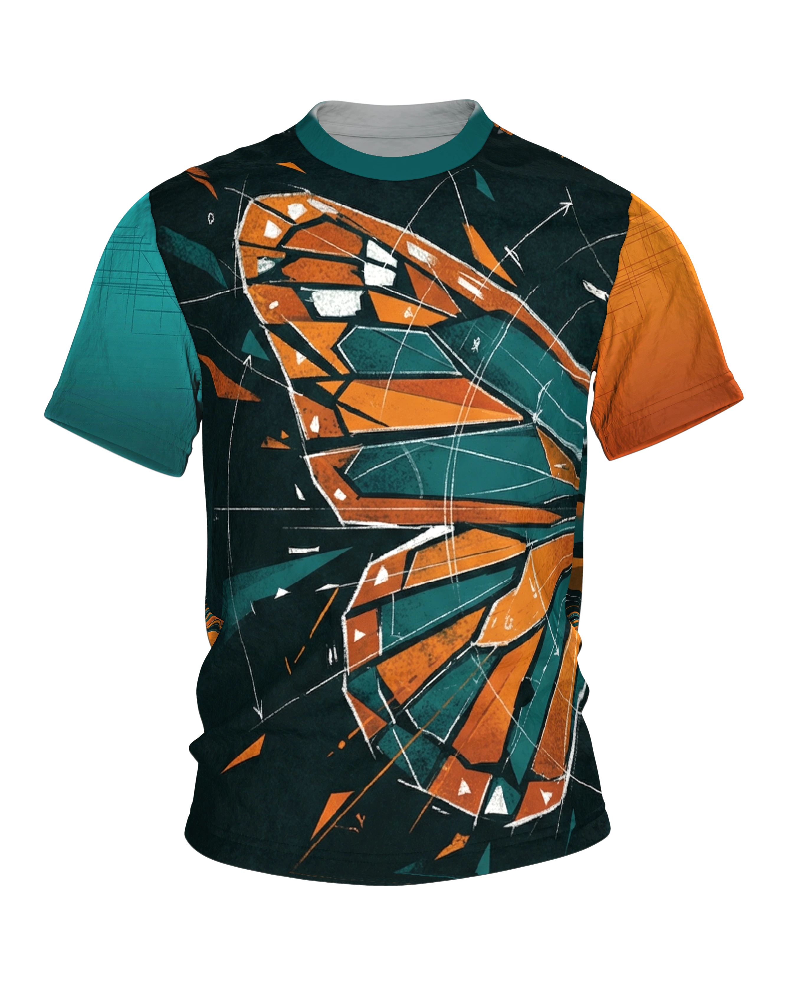 Schmetterling T-Shirt: Facetten-Falter mit Konstruktionslinien