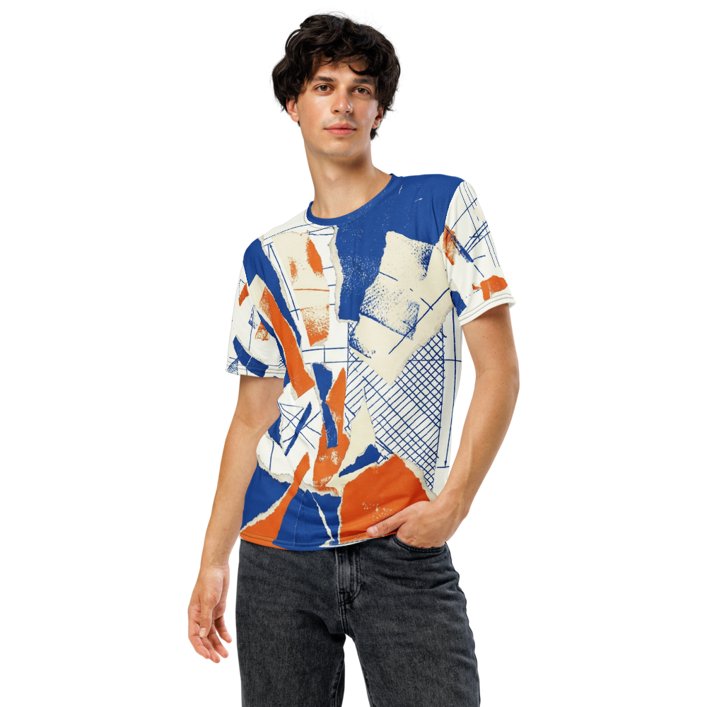 Kobalt-Collage Blaupausen Papierrisse — Architektur T-Shirt