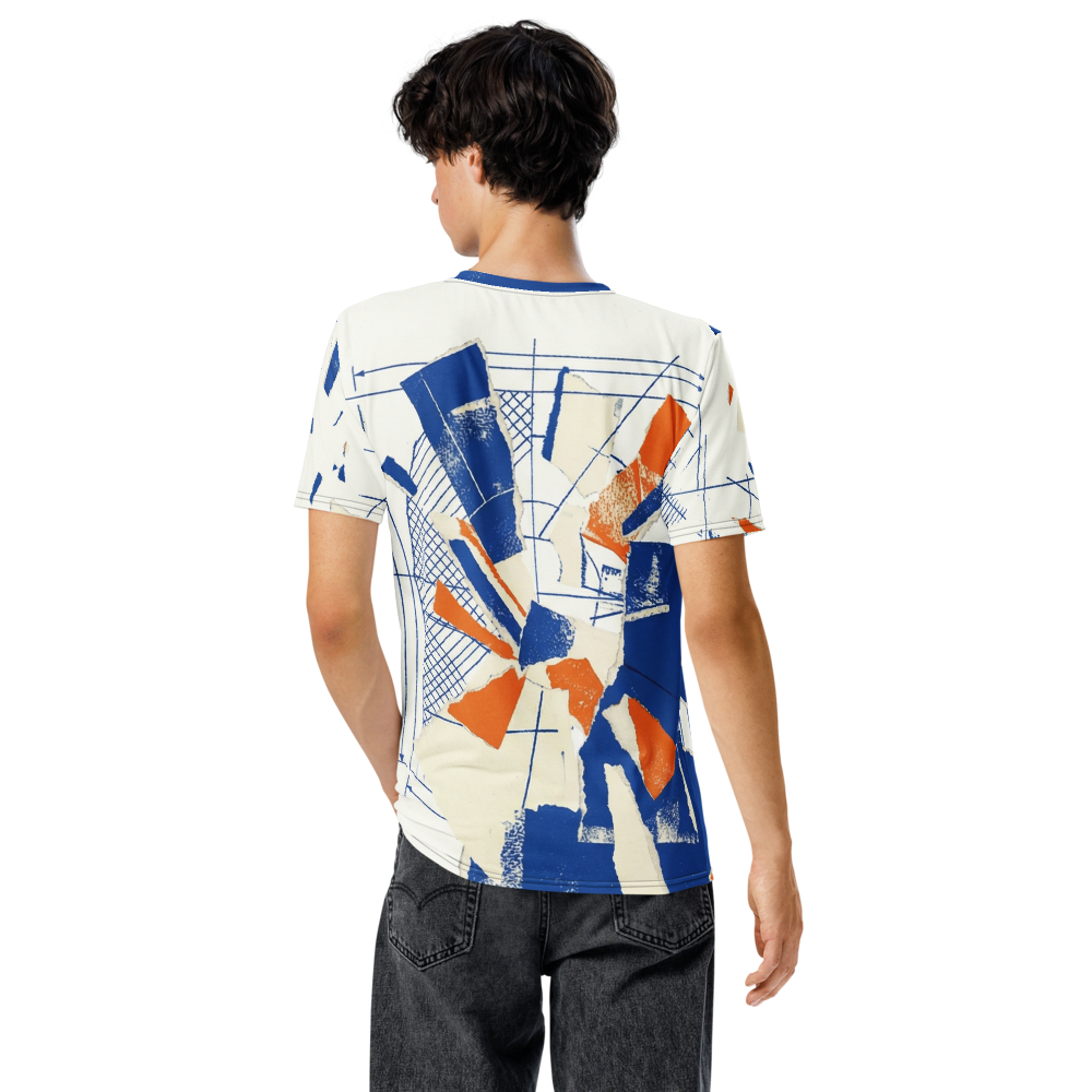 Kobalt-Collage Blaupausen Papierrisse — Architektur T-Shirt