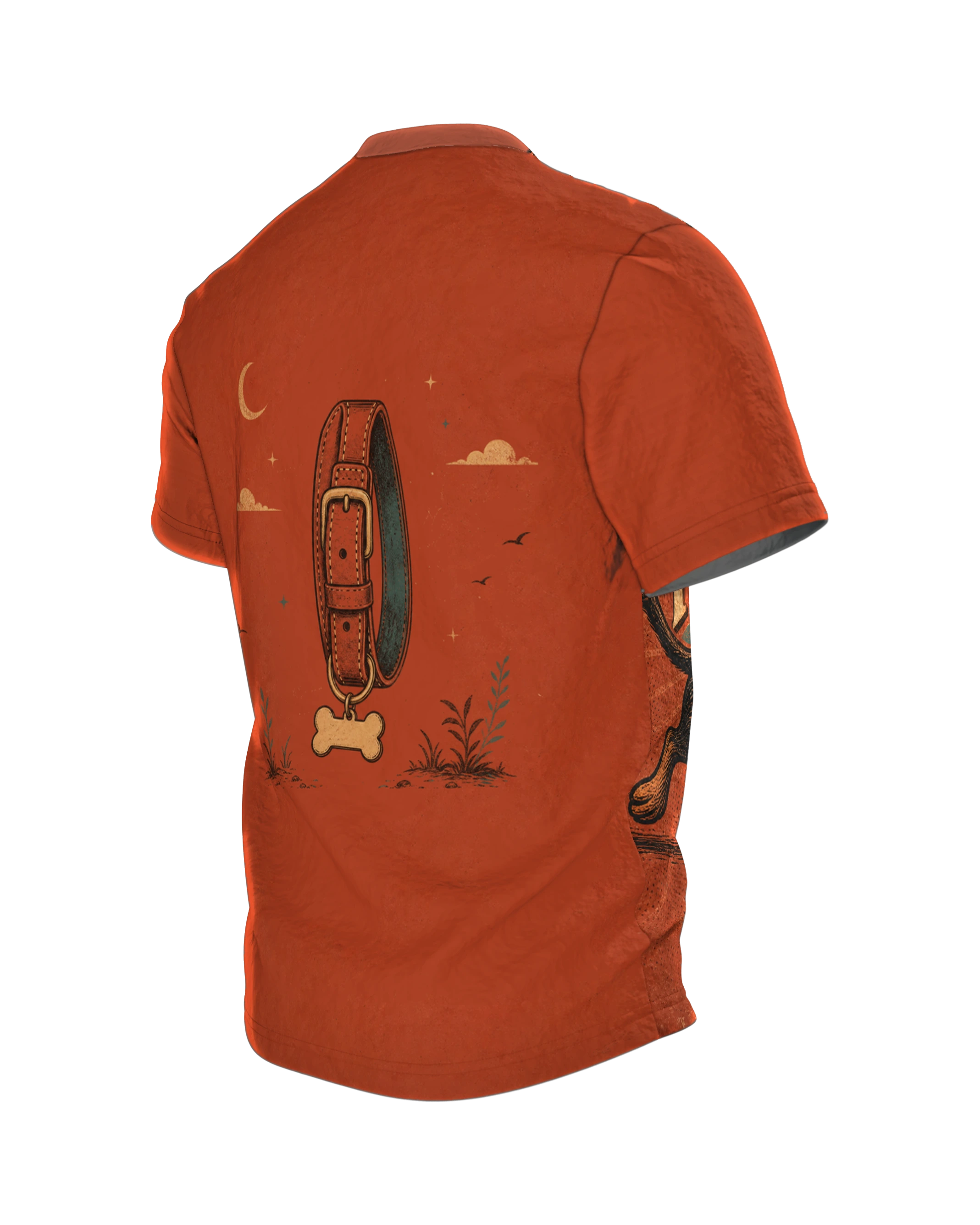 Hund Therapeut Spruch T-Shirt: Lustiges Retro Design, Rückseite schräg links