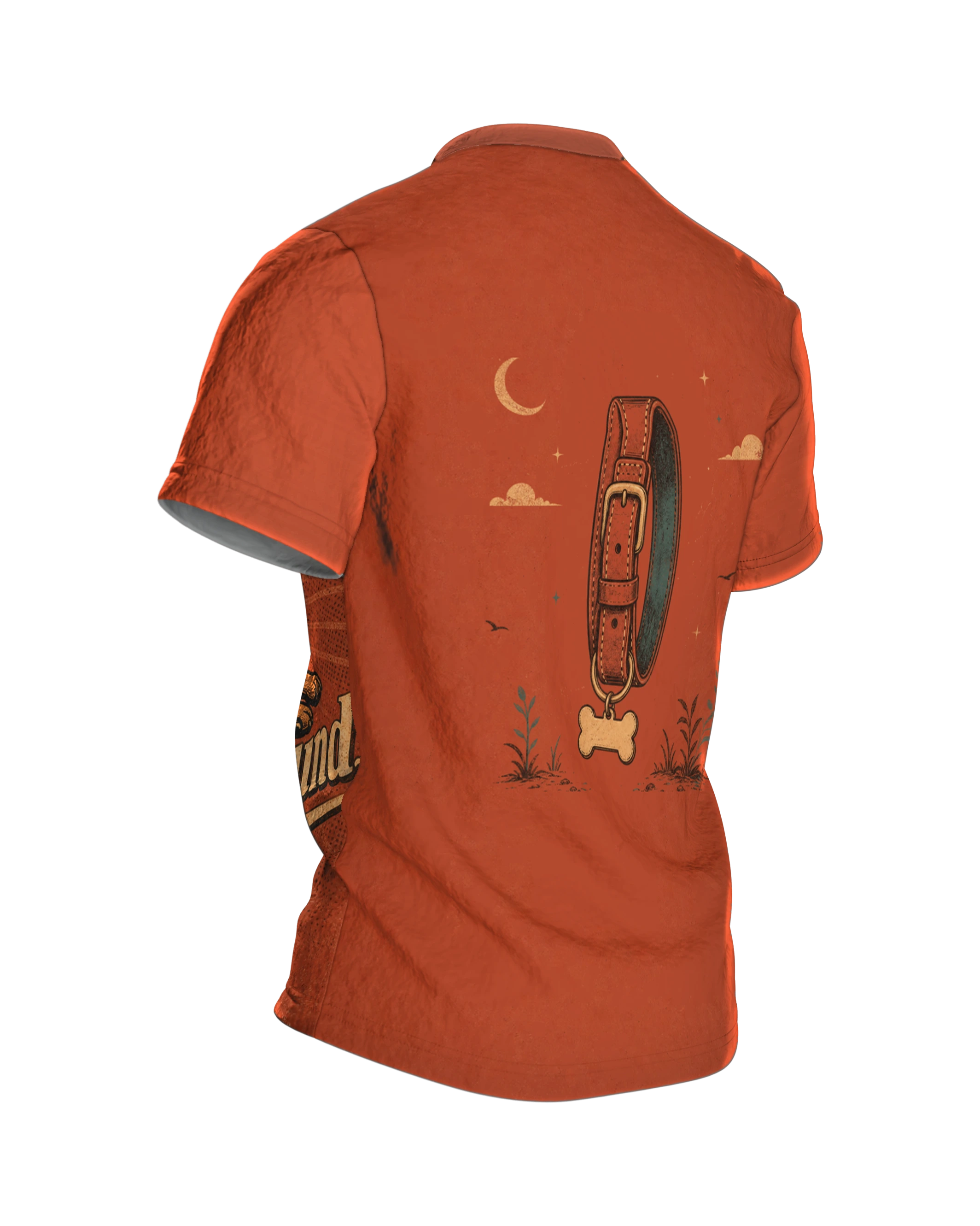 Hund Therapeut Spruch T-Shirt: Lustiges Retro Design, Rückseite schräg rechts