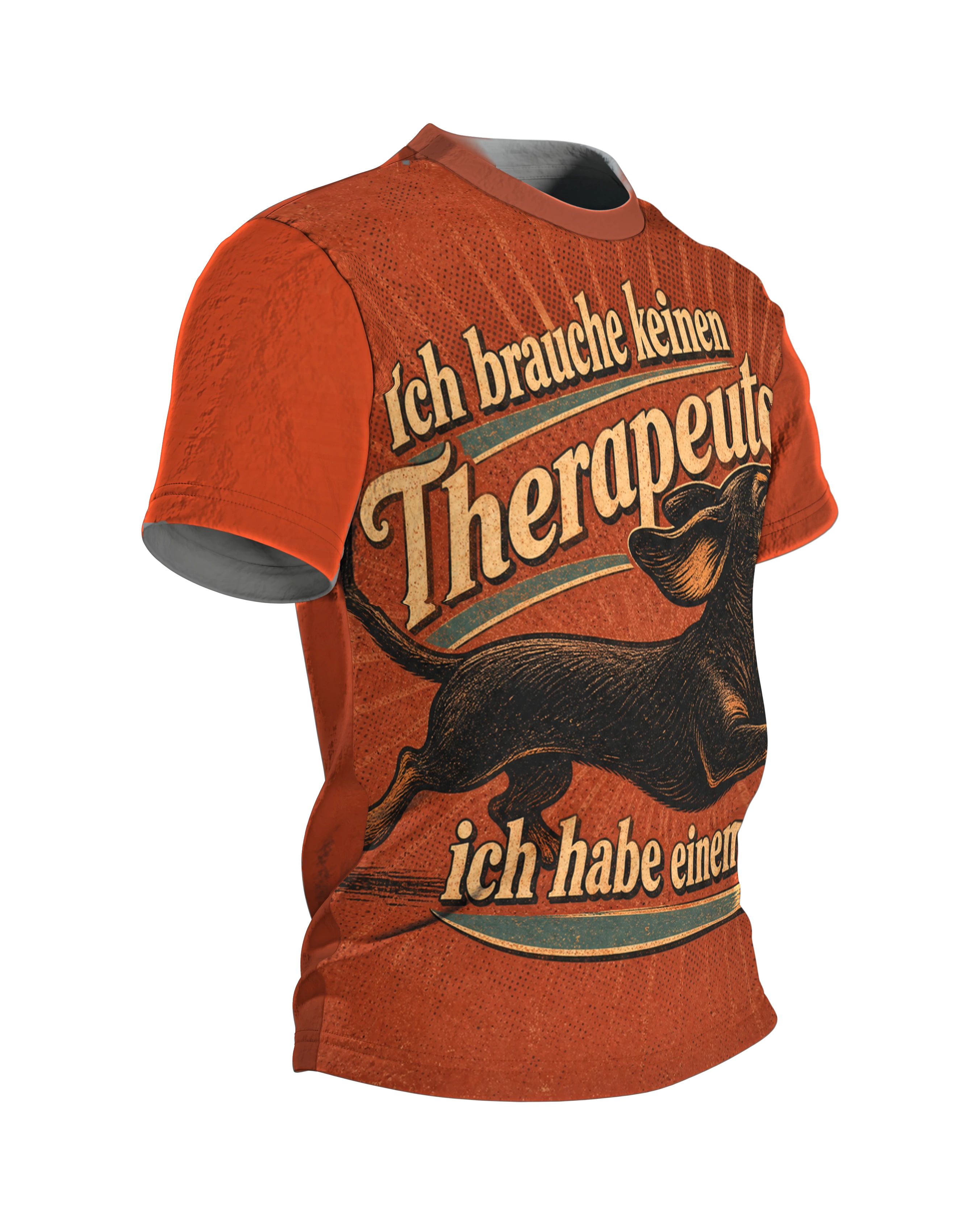 Hund Therapeut Spruch T-Shirt: Lustiges Retro Design, Seitenansicht links