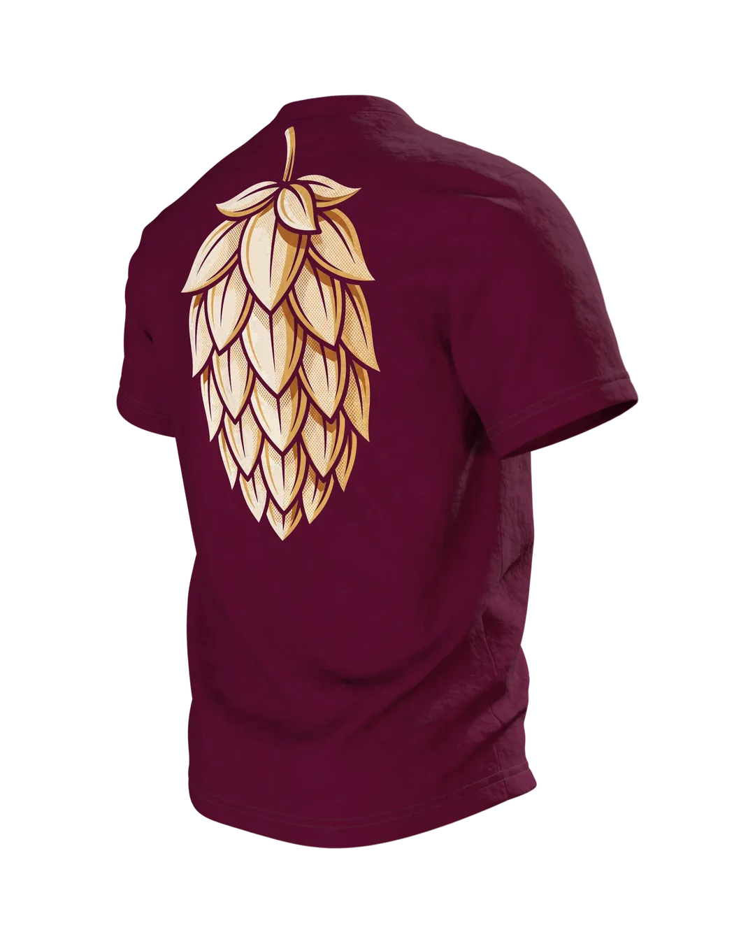 Braukessel T-Shirt "Bier ist vegan", Kupferkessel-Emblem im Retro-Stil, Rückseite schräg links