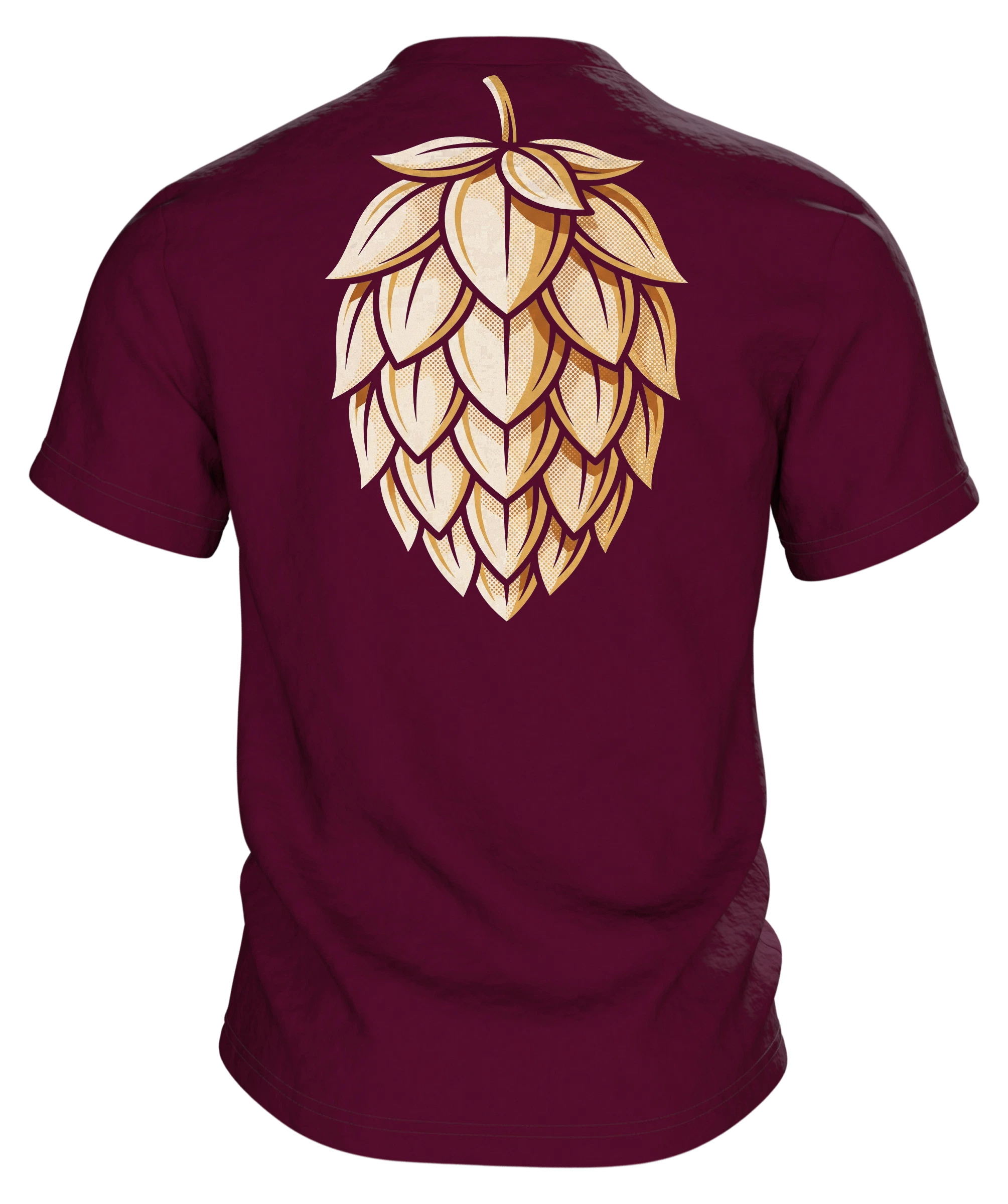 Braukessel T-Shirt "Bier ist vegan", Kupferkessel-Emblem im Retro-Stil, Rückseite