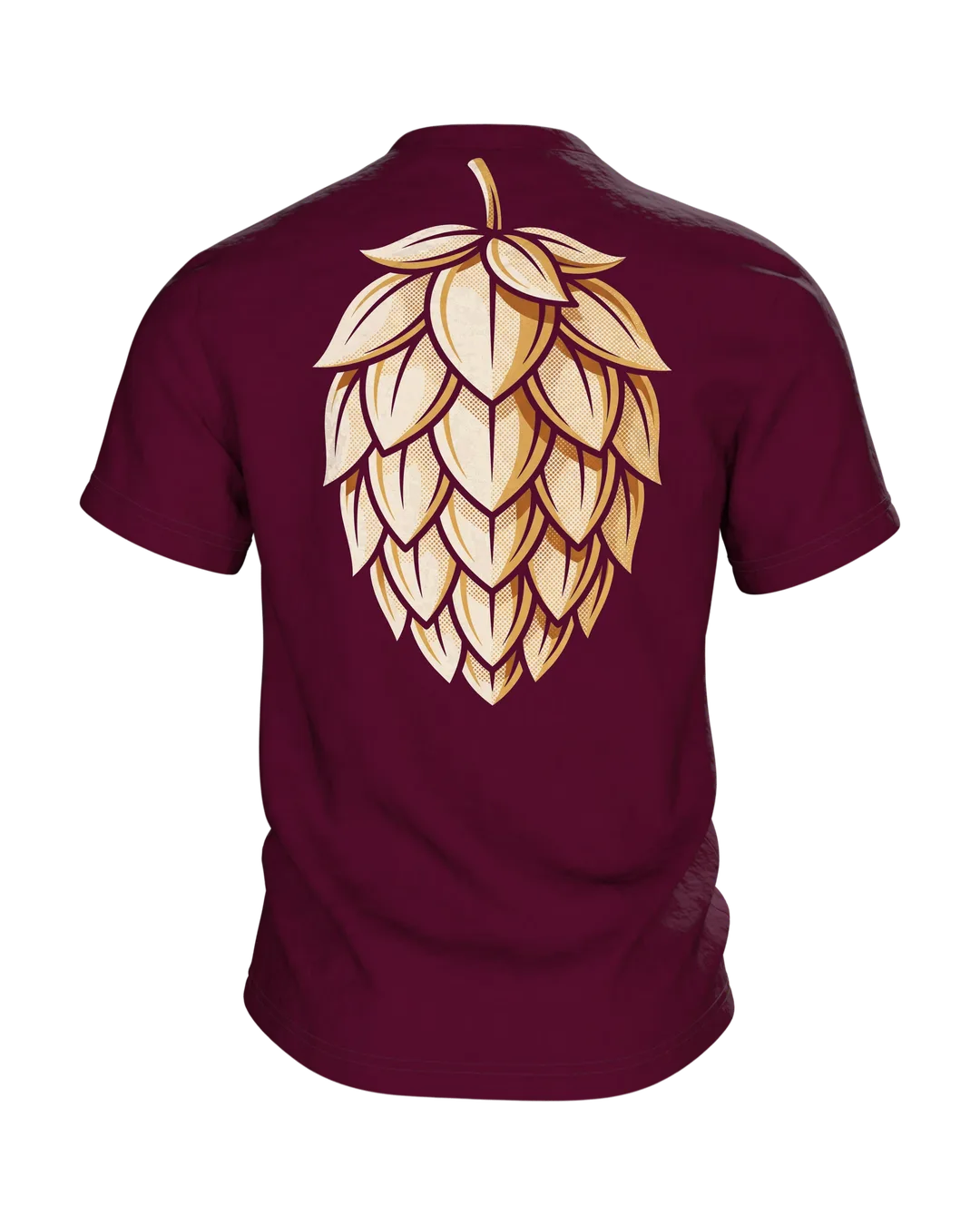 Braukessel T-Shirt "Bier ist vegan", Kupferkessel-Emblem im Retro-Stil, Rückseite