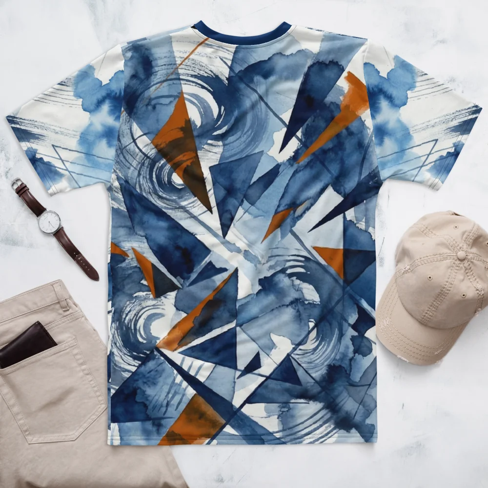 Polygon Rose T-Shirt — Fragment Aquarell Marine — Rückseite