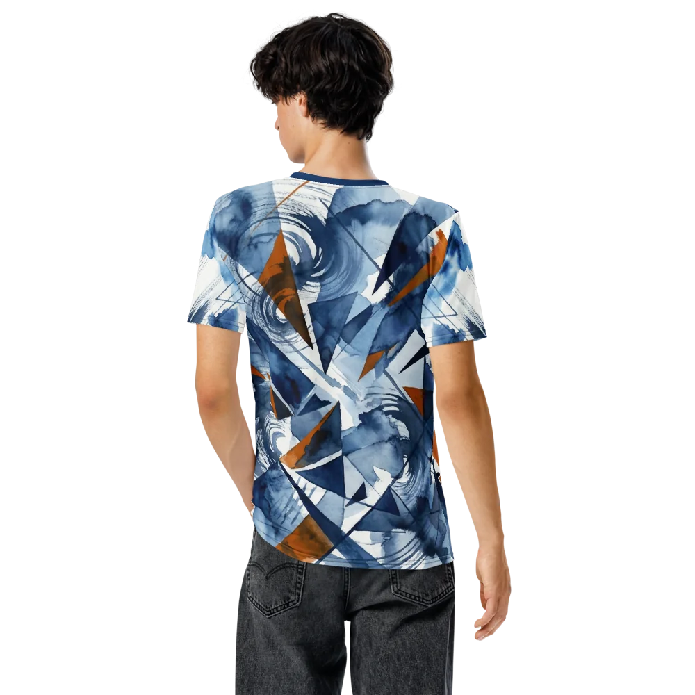 Polygon Rose T-Shirt — Fragment Aquarell Marine — Ansicht 6