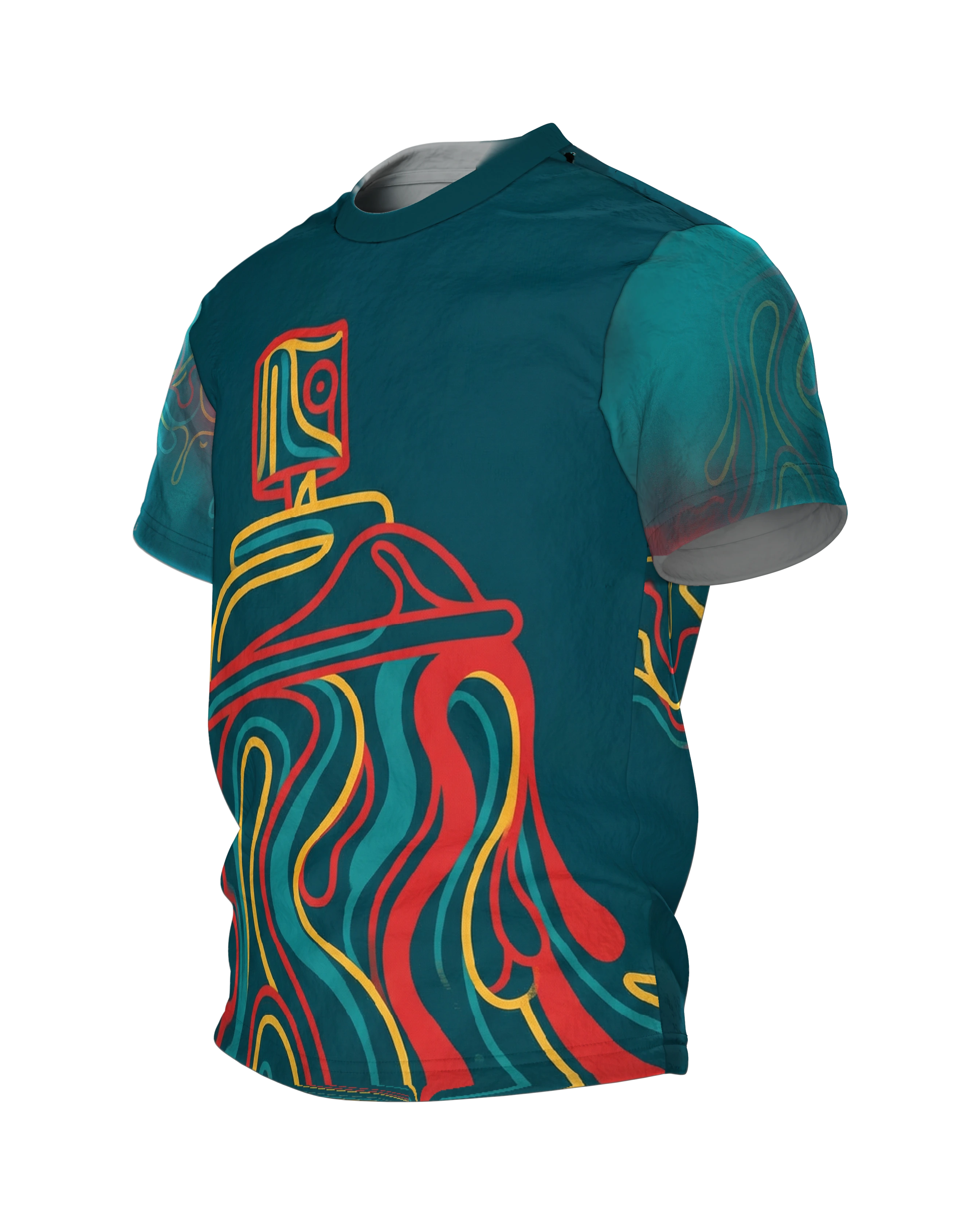 Liquid Graffiti T-Shirt: Abstrakte Sprühdose, Seitenansicht rechts