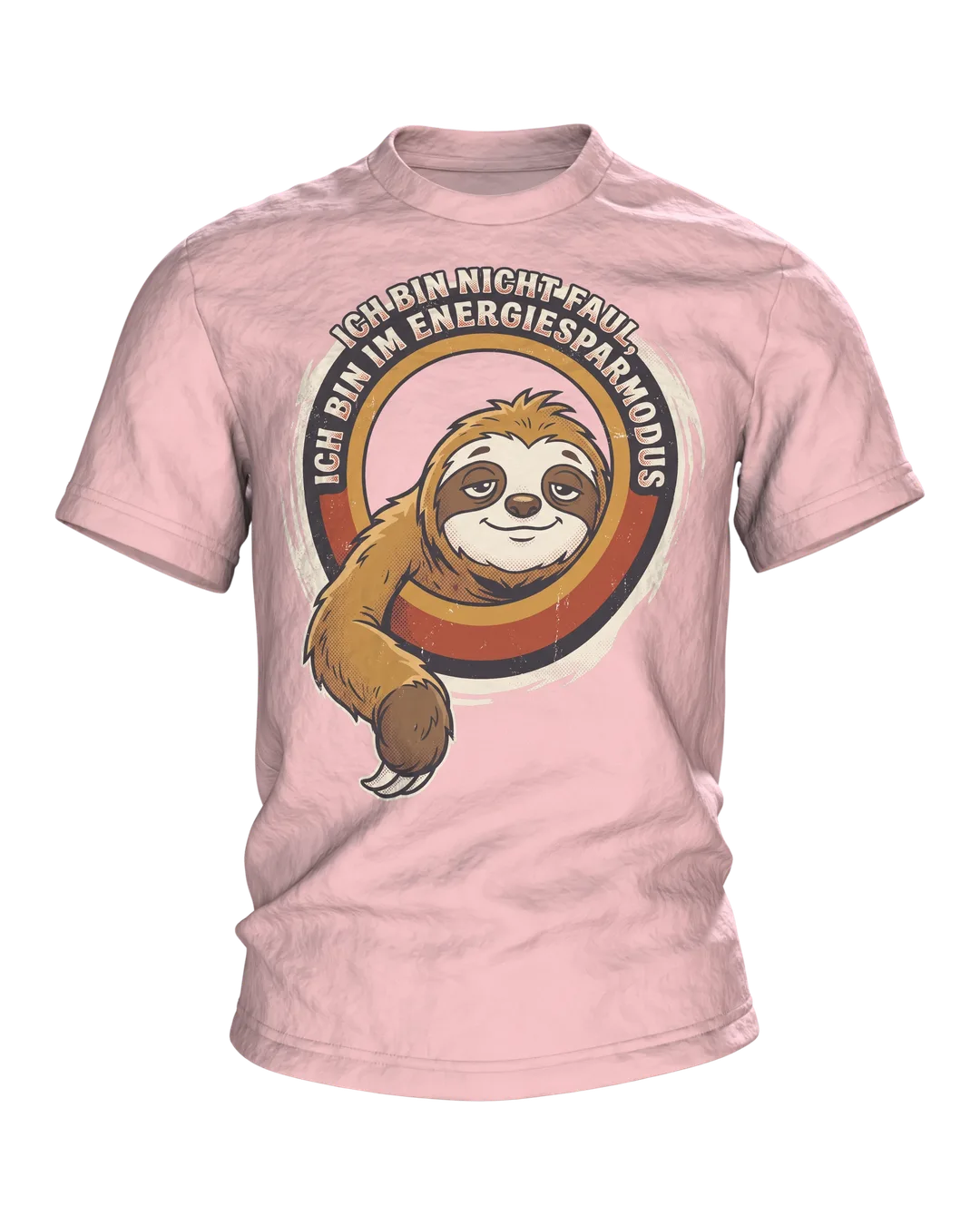 Faultier T-Shirt "Ich bin nicht faul, ich bin im Energiesparmodus", Retro-Badge