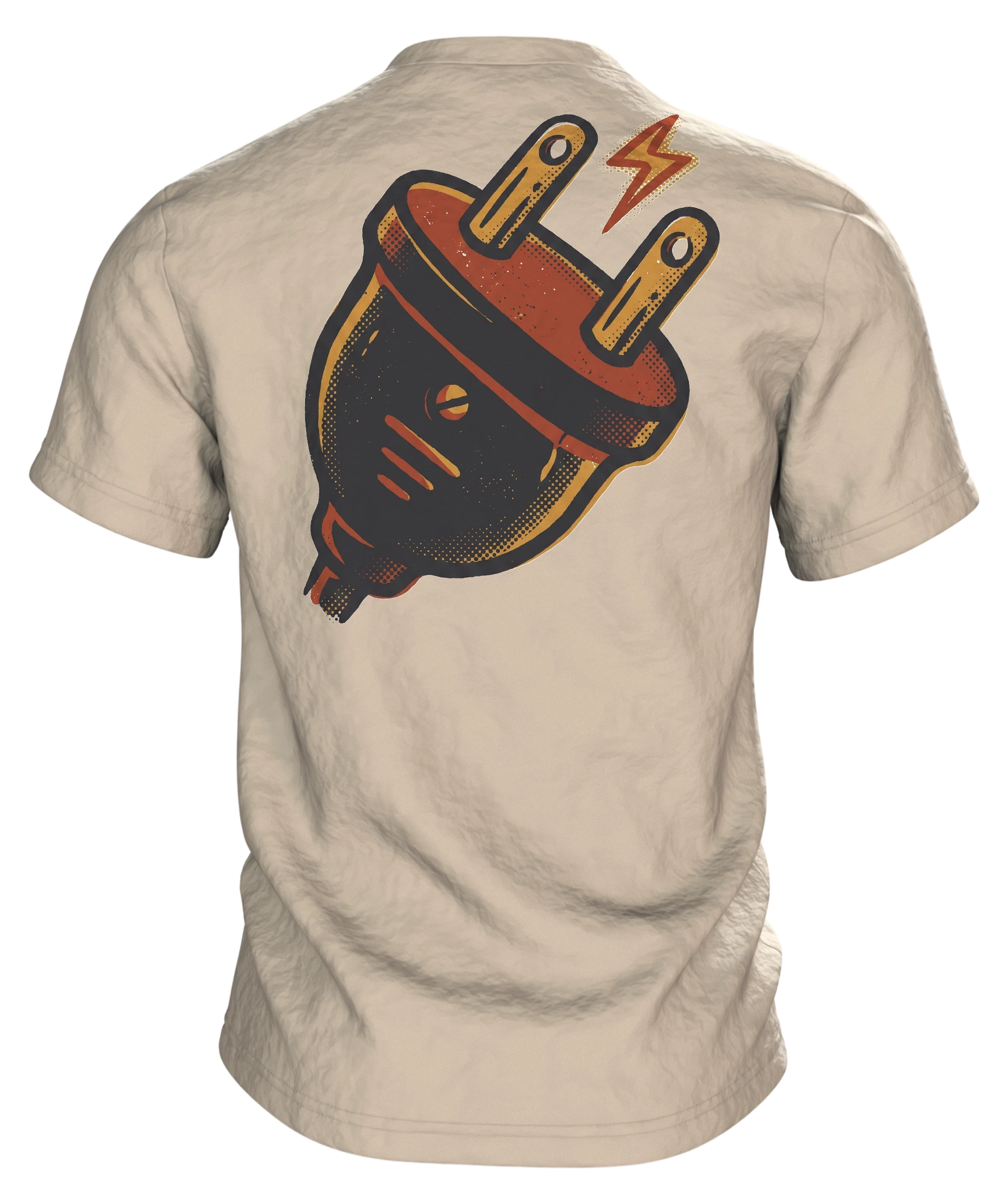 Faultier T-Shirt "Ich bin nicht faul, ich bin im Energiesparmodus", Retro-Badge, Rückseite